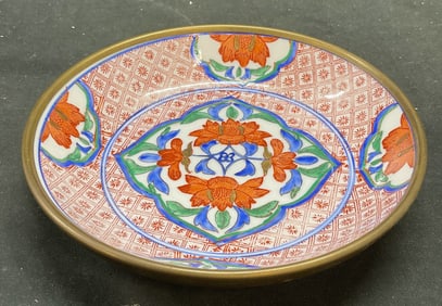 HORCHOW Japanese Imari Porcelain Brass Bowl