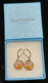 Swarovski Touchstone Orange Crystal Earrings