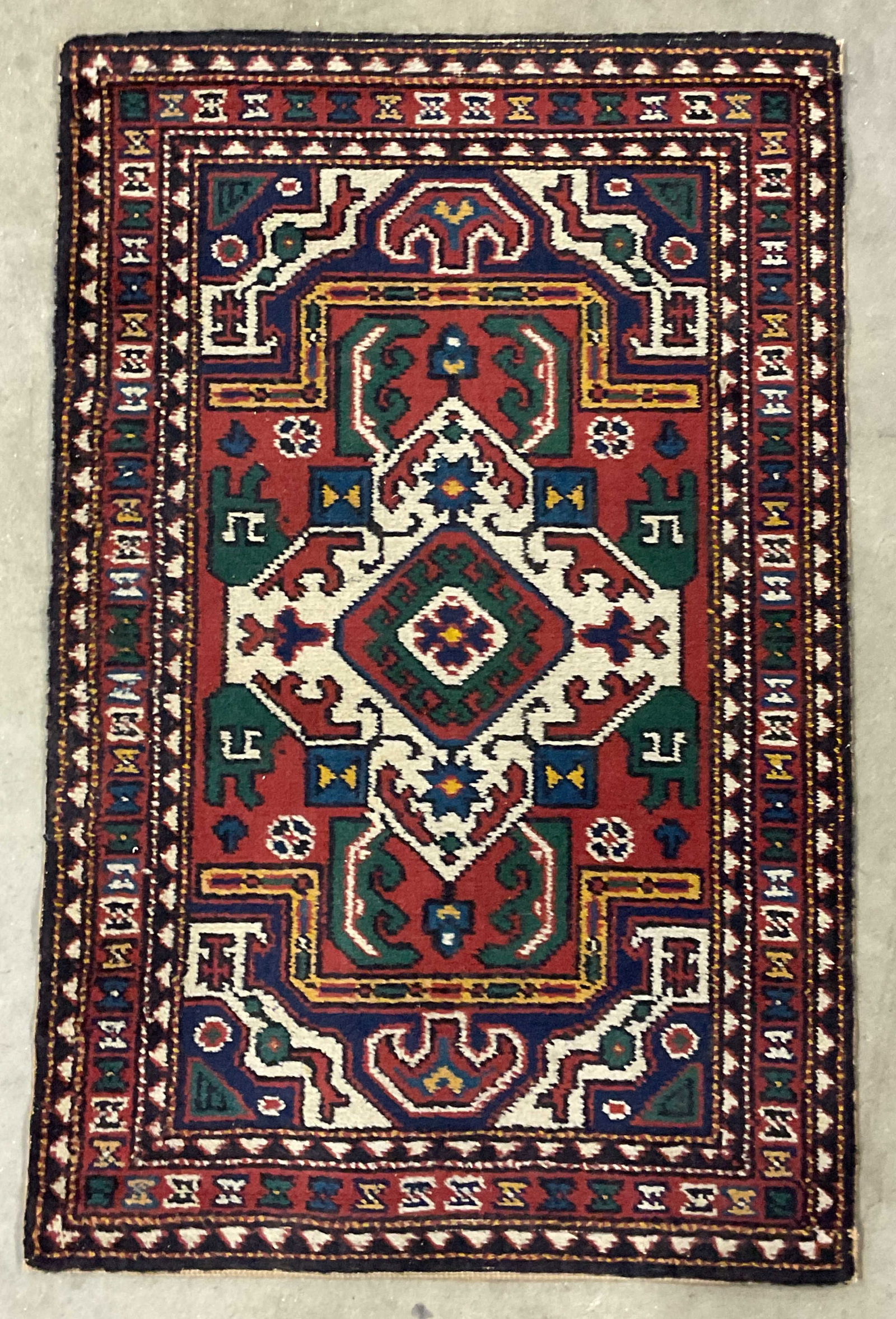 Vtg Stephen Sanford & Sons Wool Kazak Rug 35in (1 of 7)