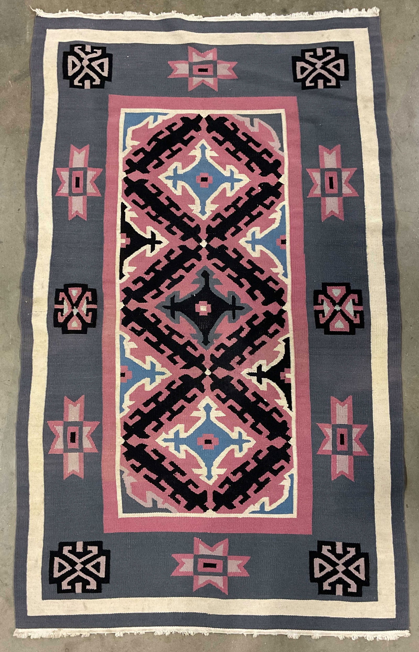 Vintage Chinese Style Wool Medallion Rug 58in (1 of 6)