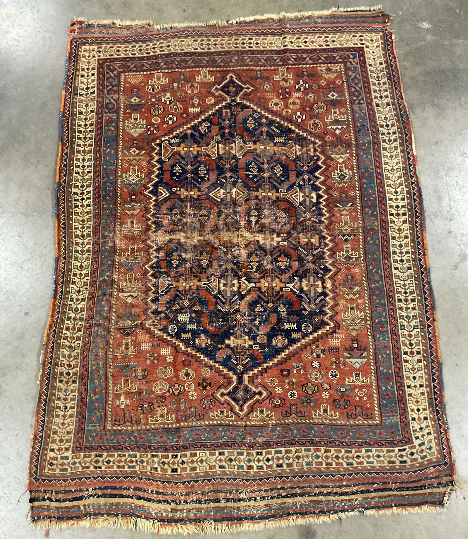 Antique Persian Tribal Wool Rug 68in (1 of 6)