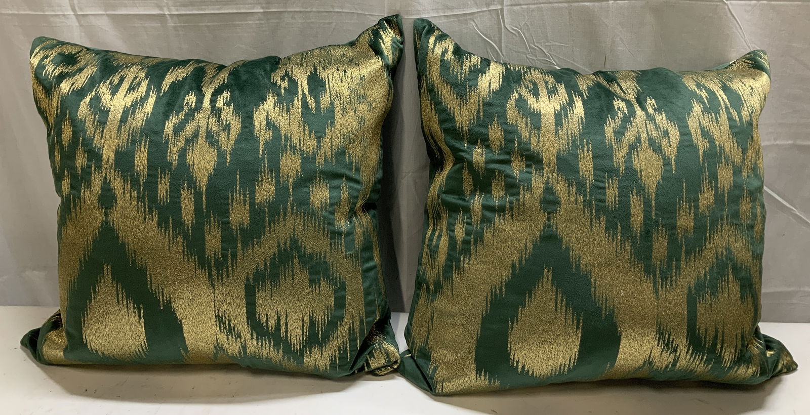 Pair Callisto Home Green Velvet Throw Pillows (1 of 6)