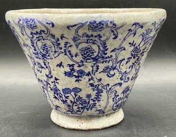 Vintage Transferware Pottery Planter Vessel