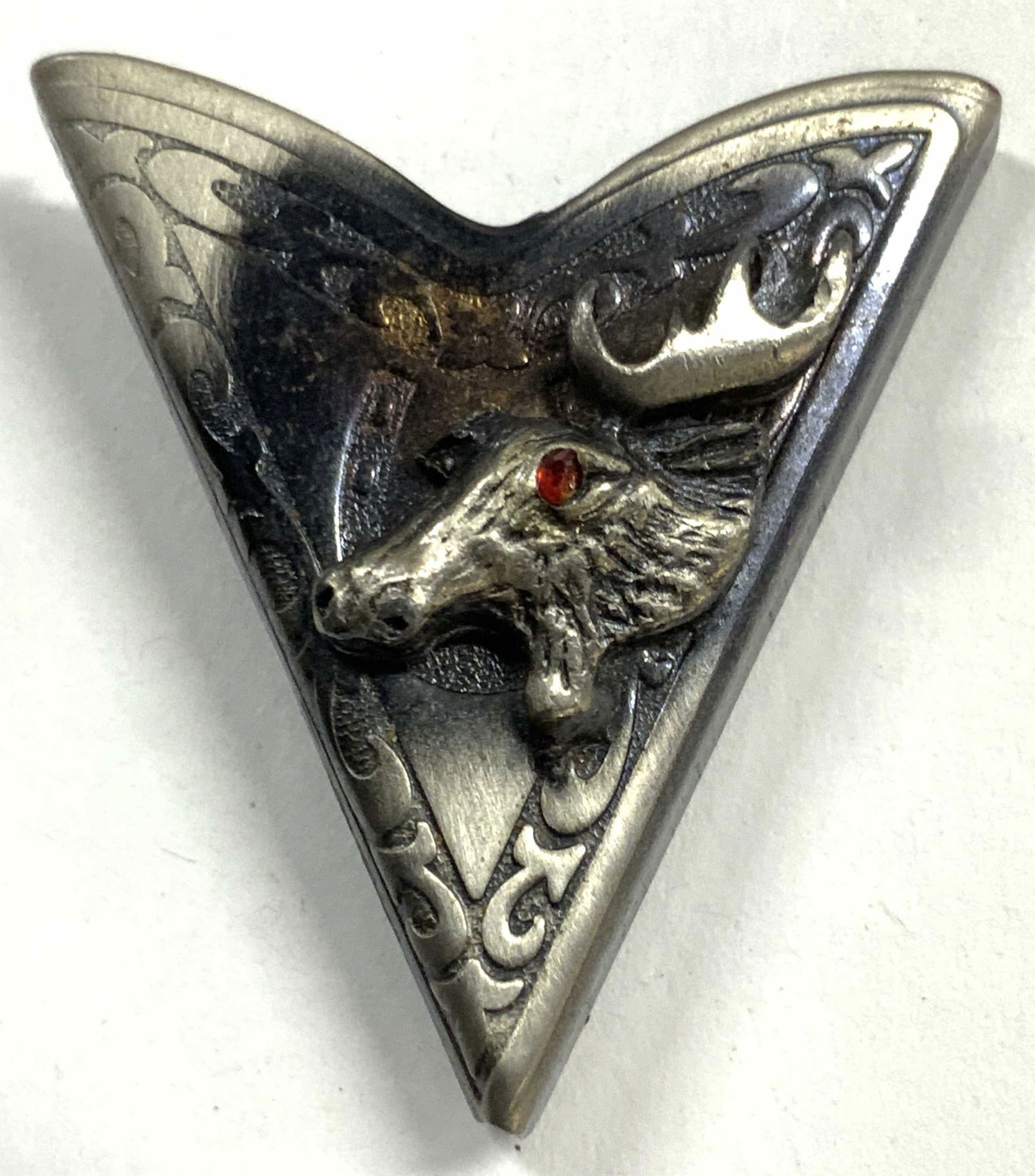 Vintage Silver Toned Metal Buck Collar Tip (1 of 6)