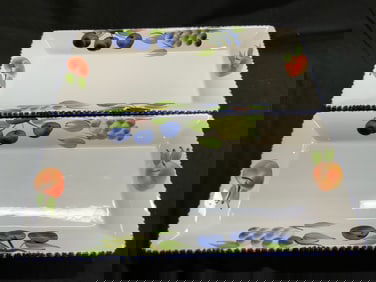 Pair JRM CERAMICA Fruit Rectangular Platters ITALY