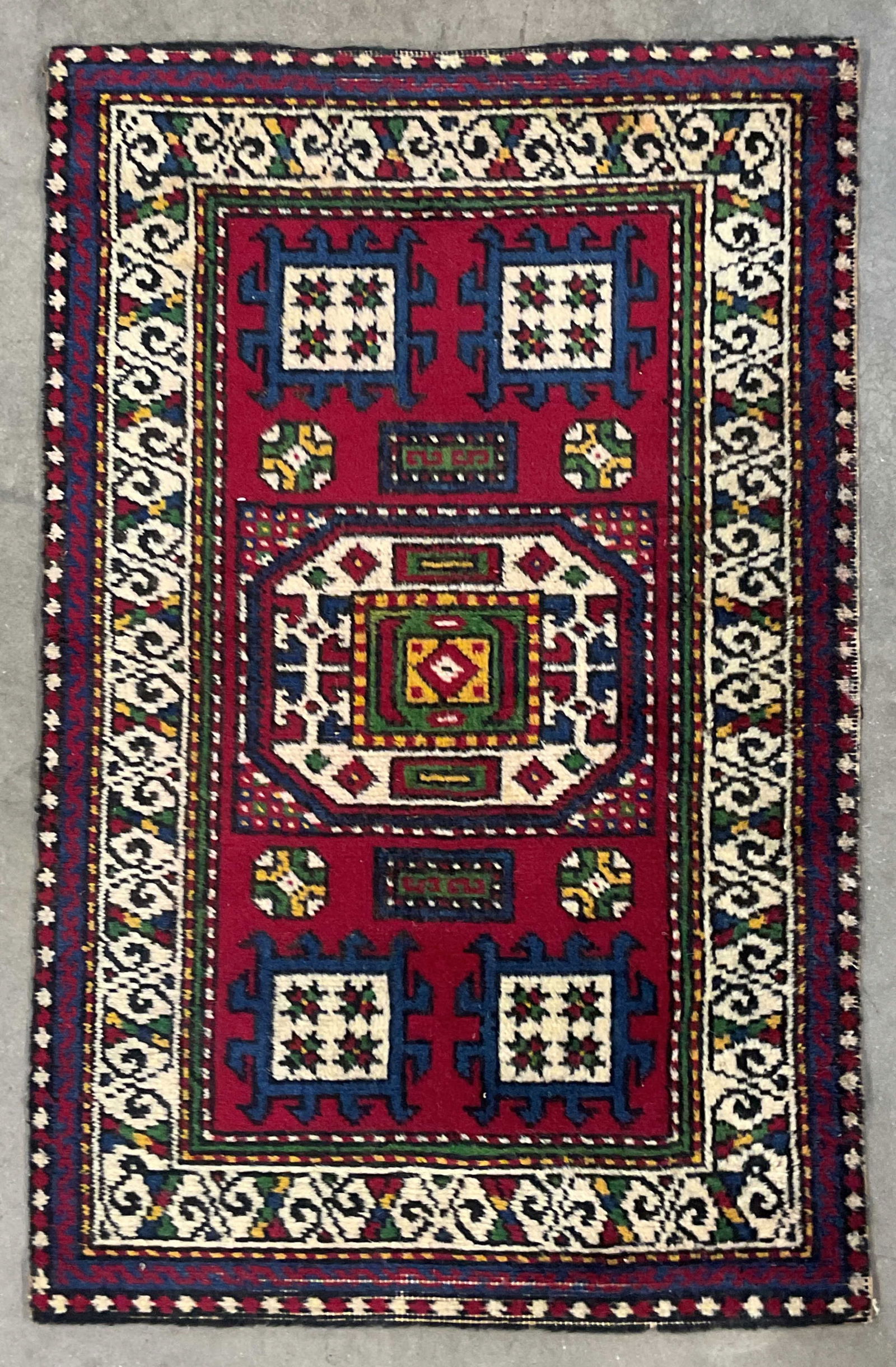 Vtg Stephen Sanford & Sons Wool Kazak Rug 34in (1 of 6)