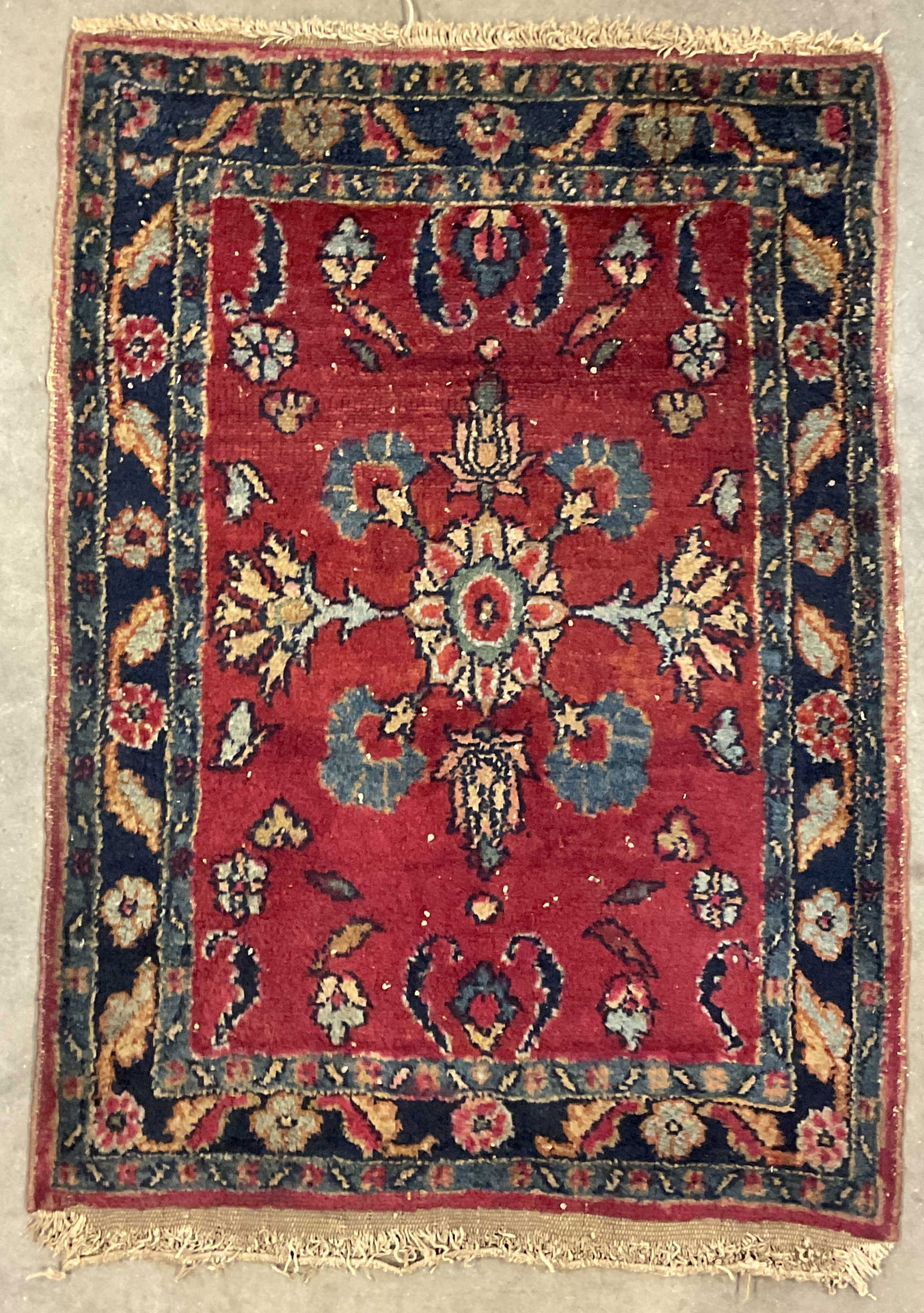 Vintage Persian Mahal Wool Floral Rug 36in (1 of 6)