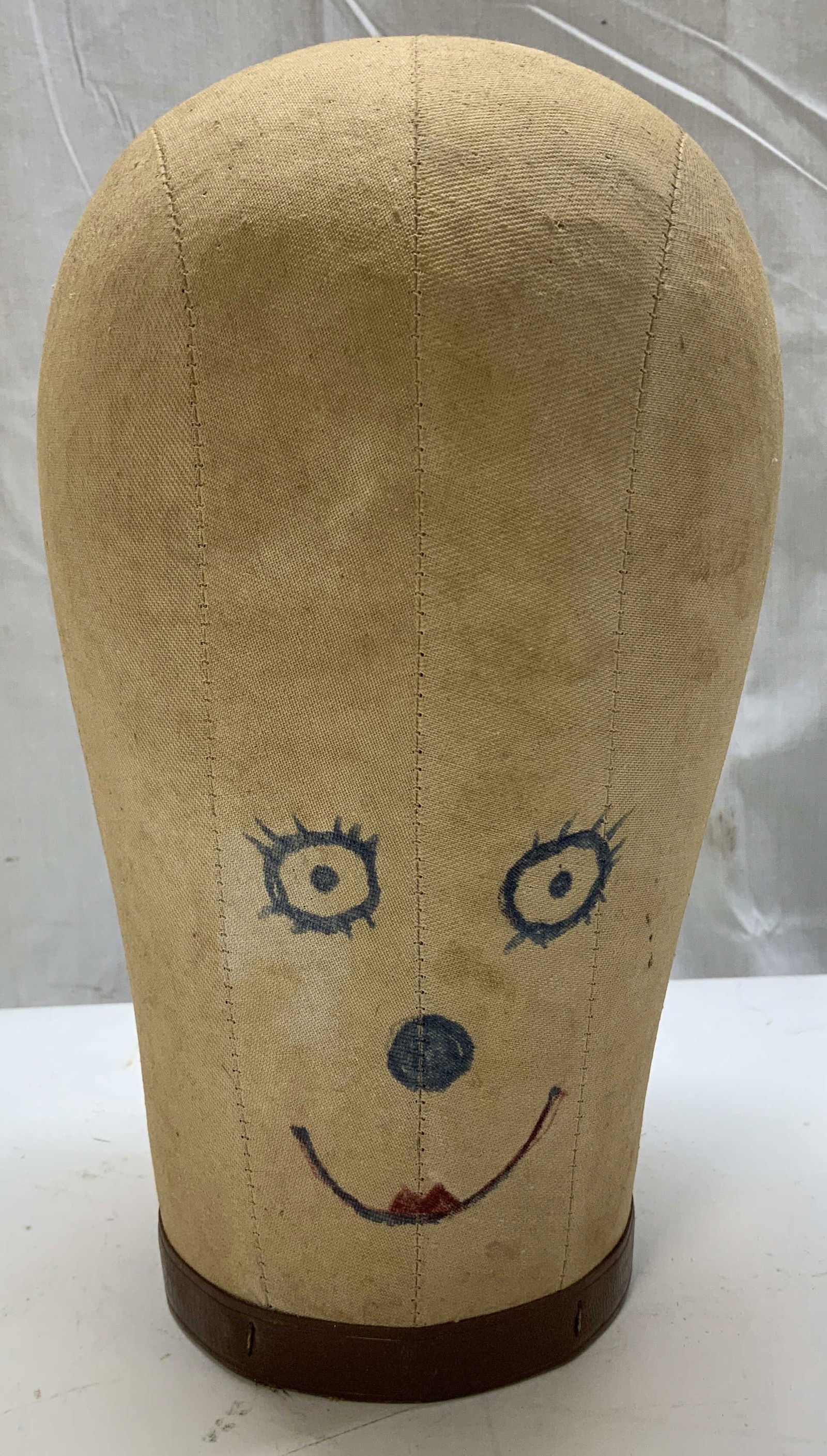 Vntg Canvas Millinery Mannequin Head W Face (1 of 6)