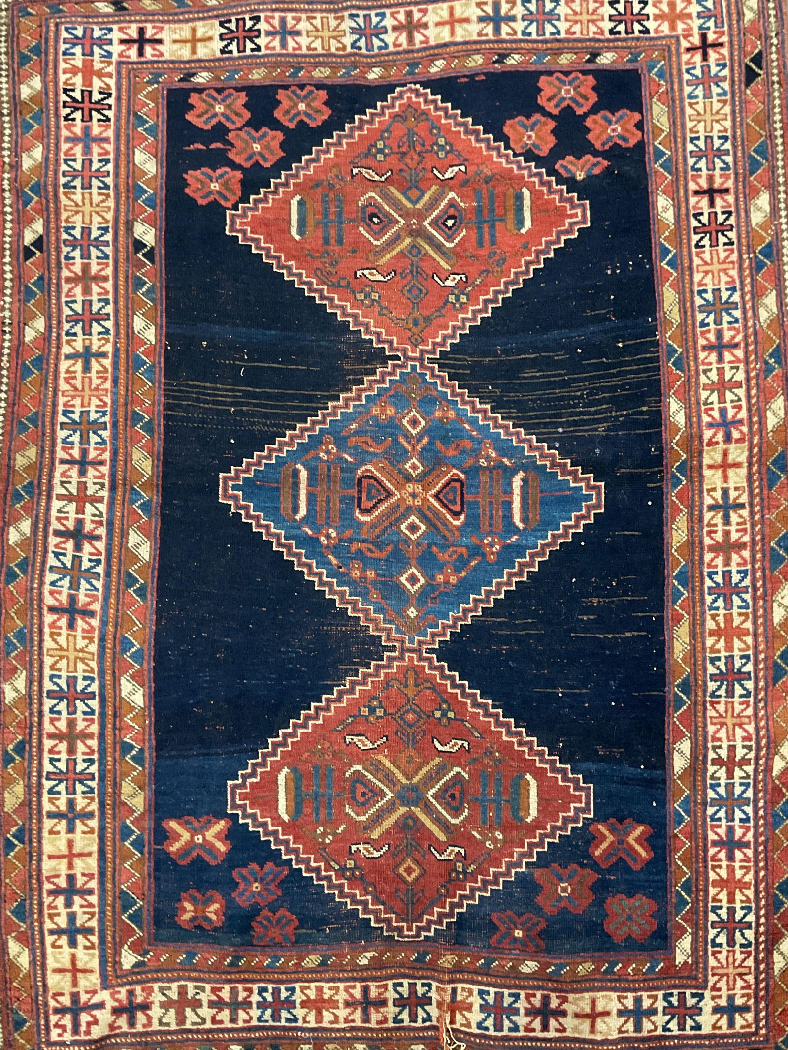 Antique Caucasian Kazak Wool Rug 69in (1 of 6)