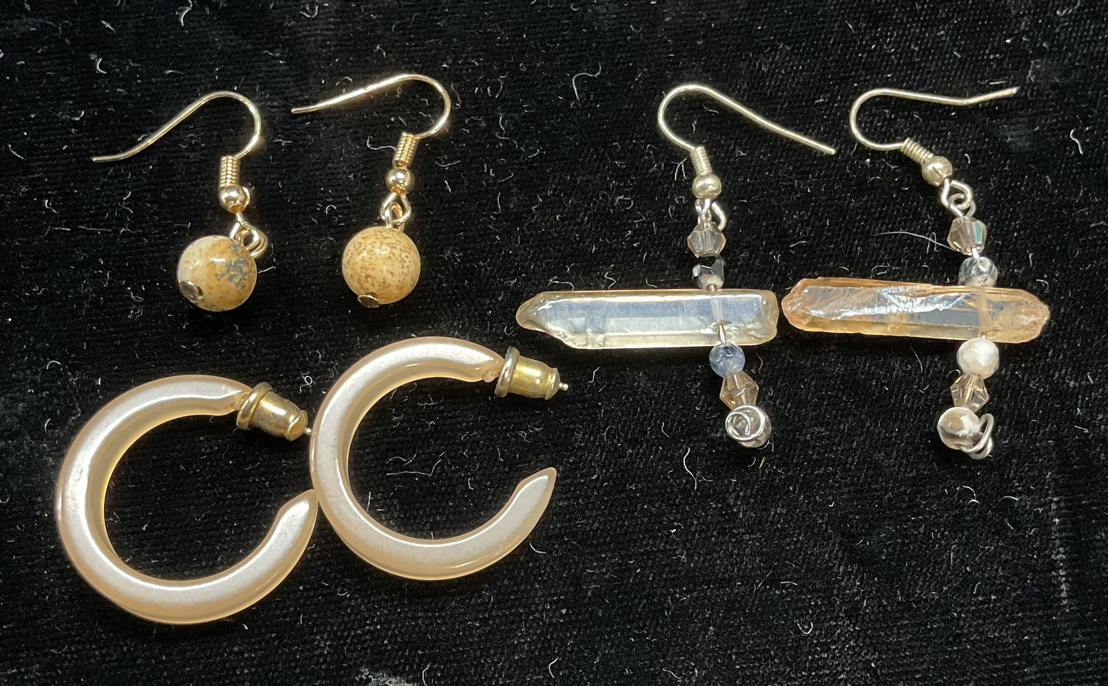 Lot 3 Semiprecious Stone & Lucite Earrings (1 of 7)