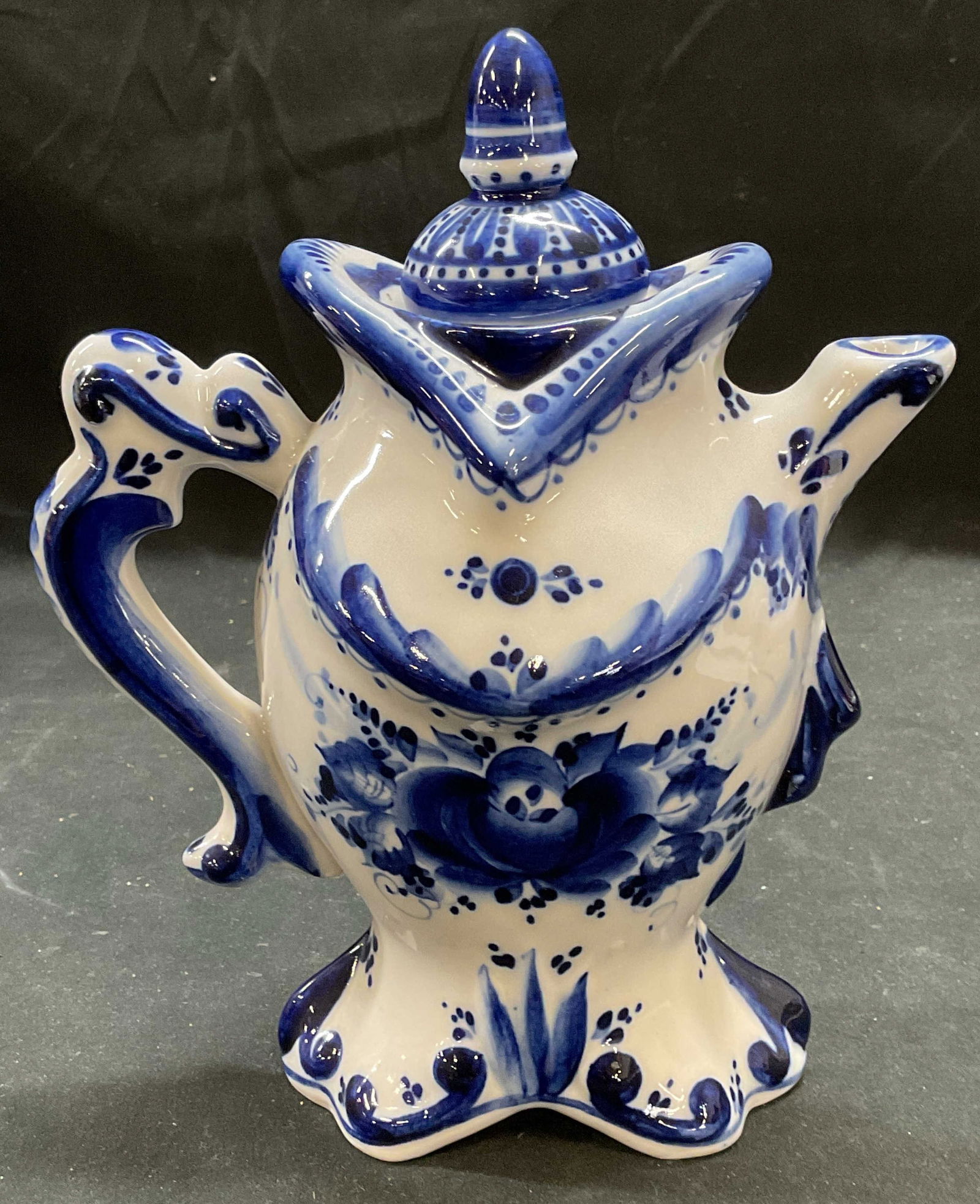 Gzhel Russian Porcelain Blue & White Teapot Russia (1 of 6)