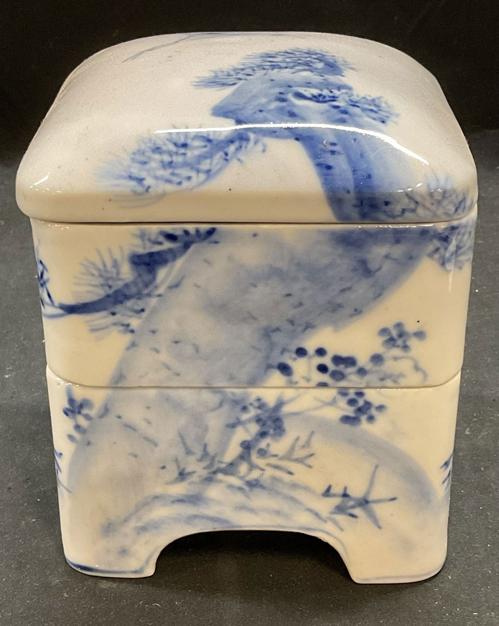 Signed Asian Porcelain Tiered Lidded Box (1 of 7)