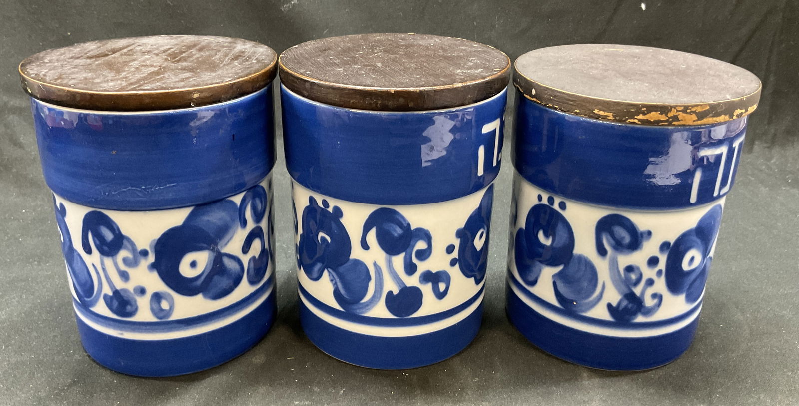 Set 3 LAPID Signed Hand-painted Ceramic Jar Israel (1 of 8)