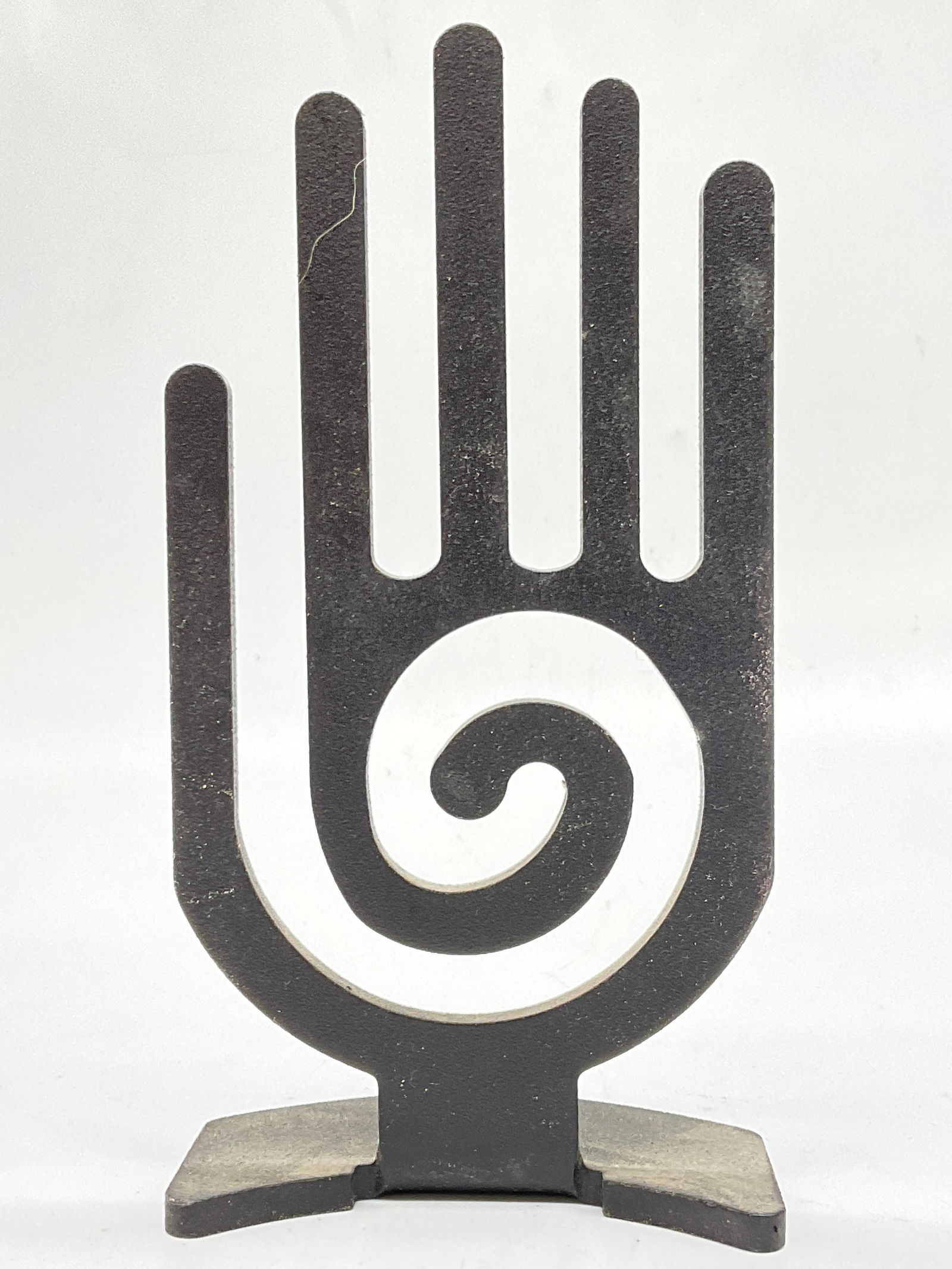 Vintage Metal Swirl Motif Hand Bookend (1 of 8)
