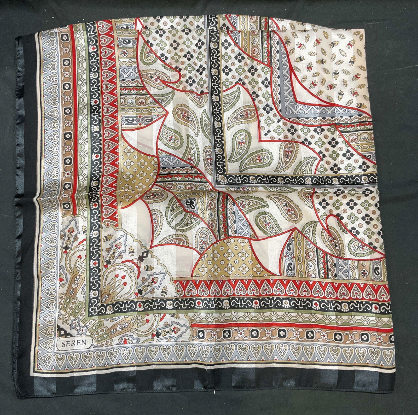 Seren White Black Paisley Floral Scarf (1 of 6)