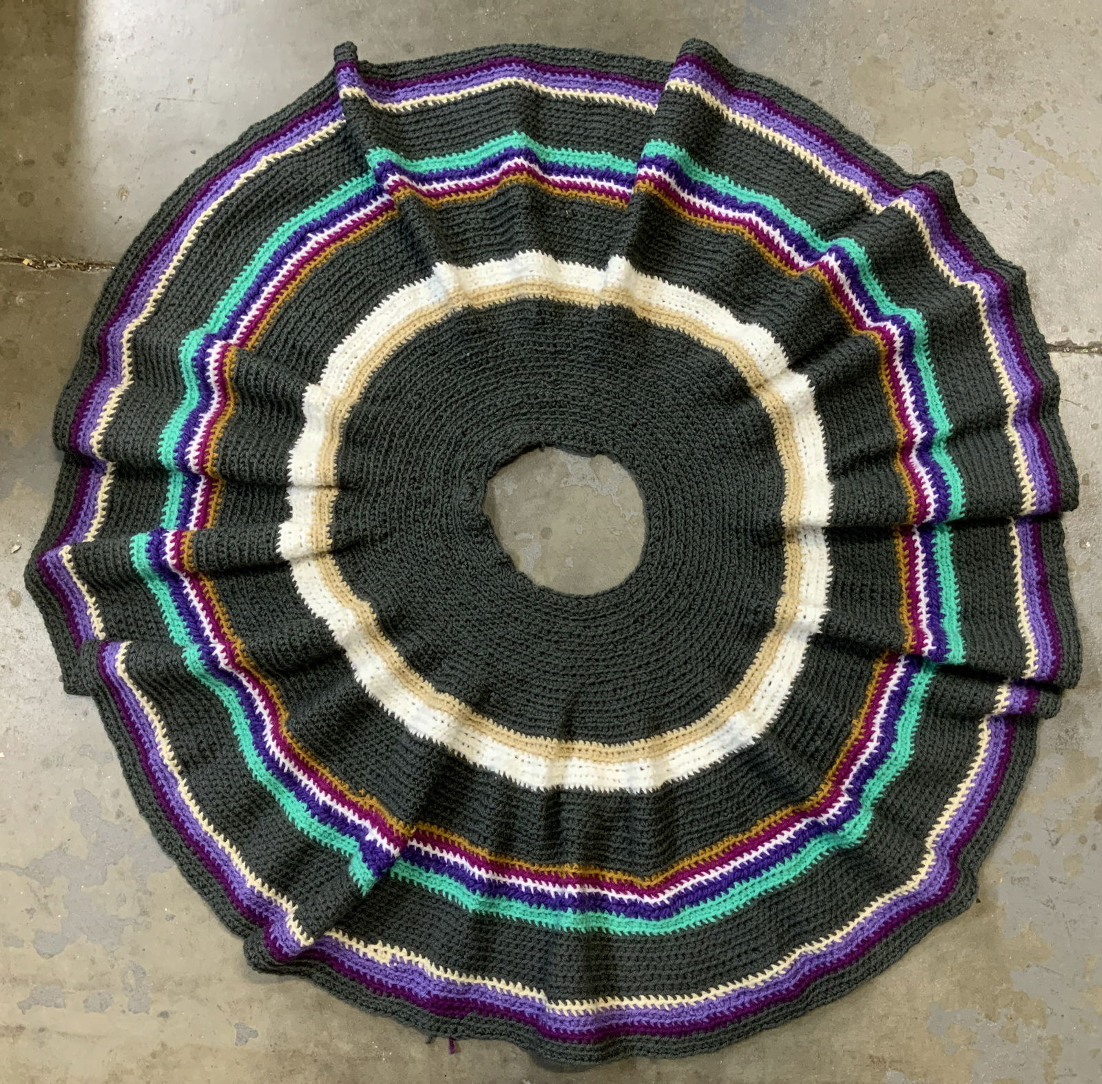 Multi-Toned Crocheted Christmas Tree Skirt (1 of 6)