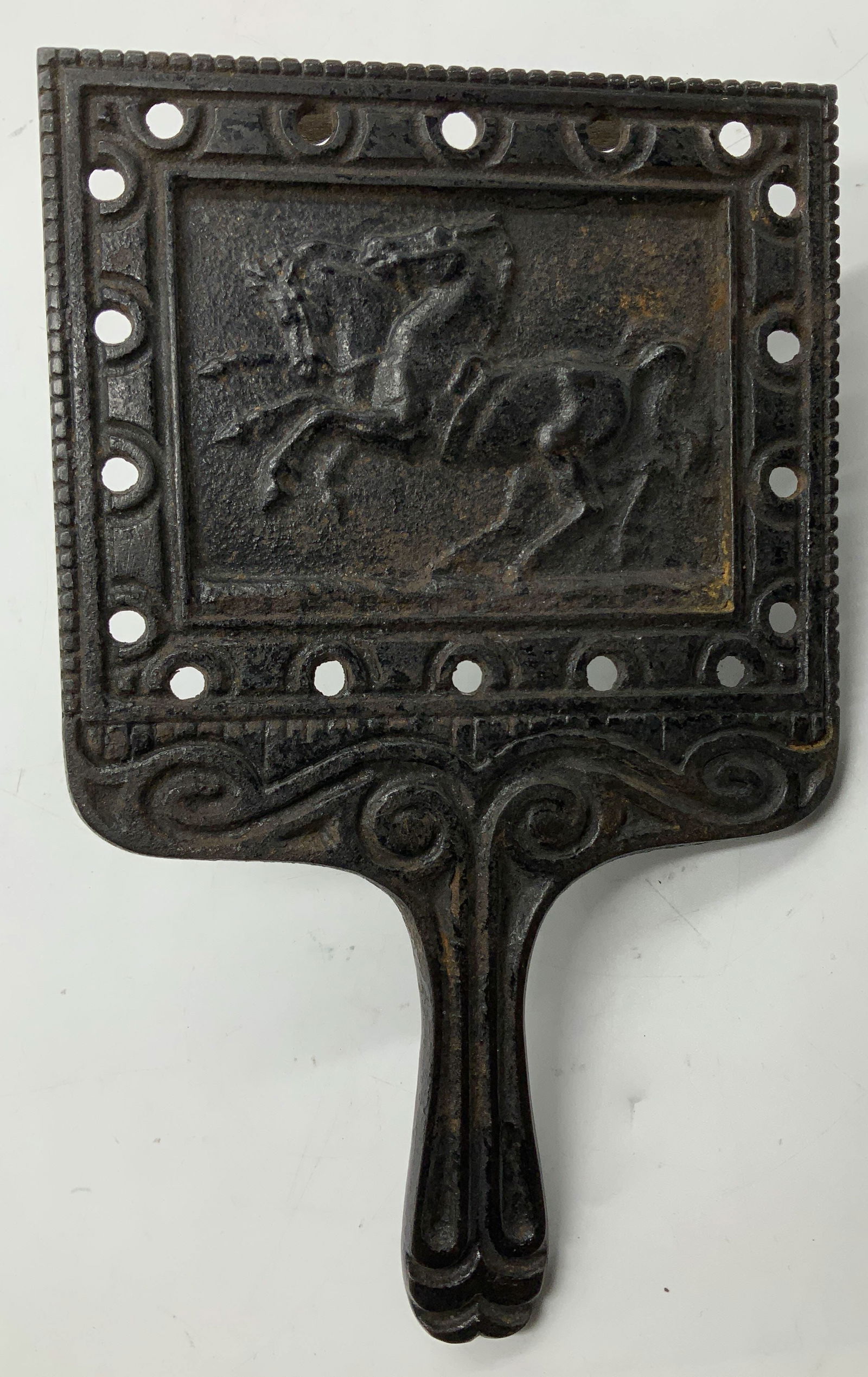 Vntg Cast Iron Horse Relief Table Accessory (1 of 7)