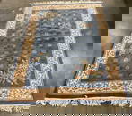 Chen Chu Chinese Blue Floral Wool Rug 8ft