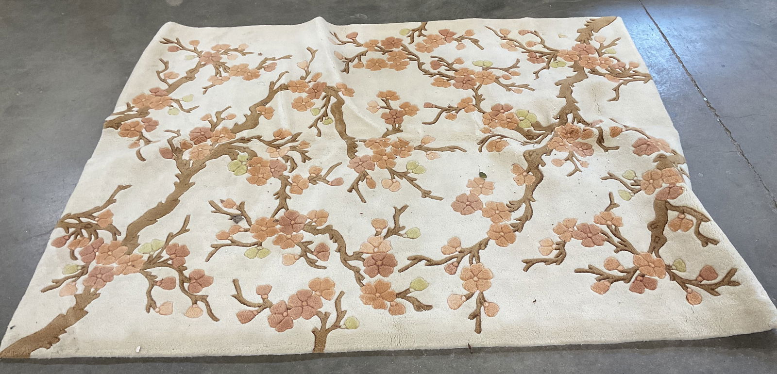 White Pink Floral Area Rug 93in (1 of 6)