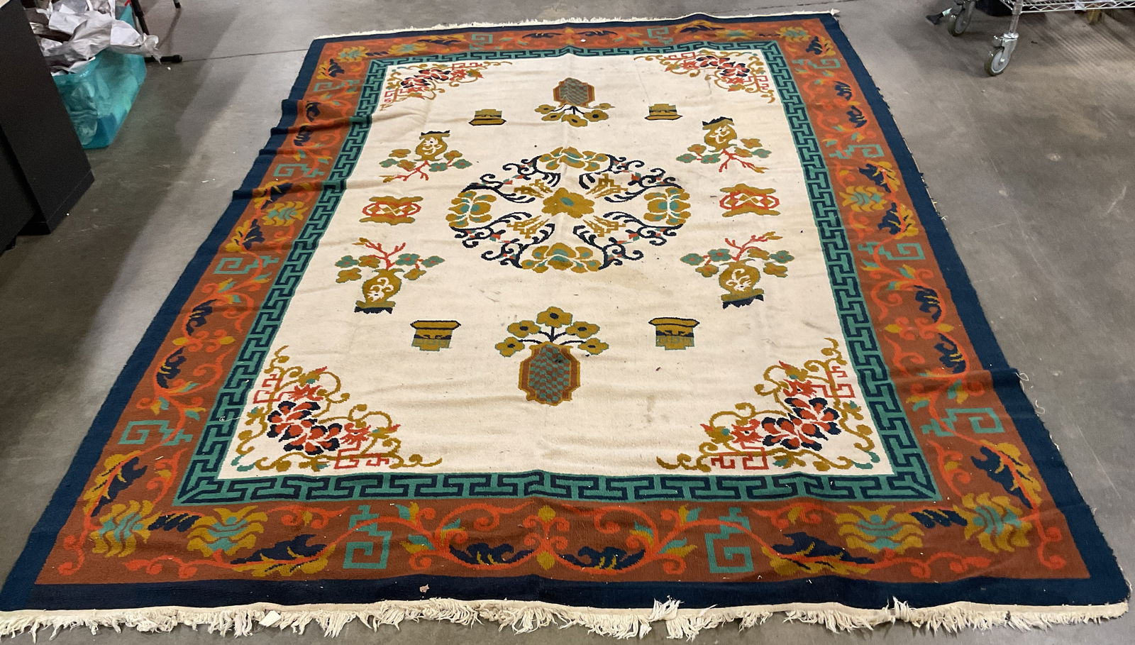 Chinese Style Wool Medallion Rug 132in (1 of 6)