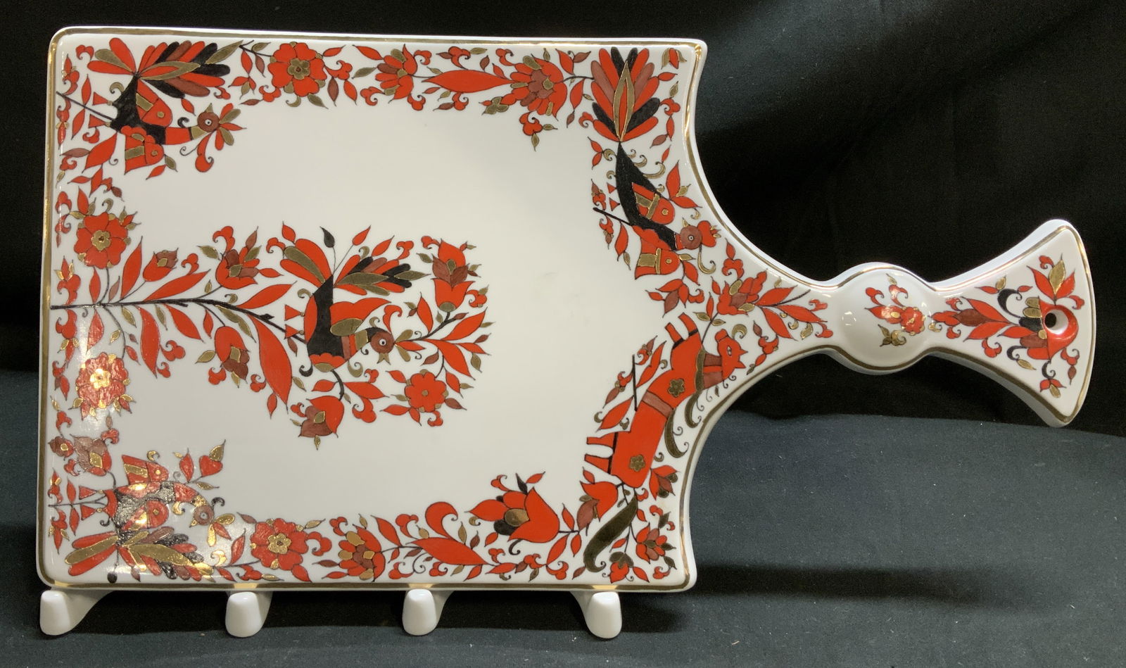 LOMONOSOV Porc Cheese Board W 2 Stands RUSSIA (1 of 7)