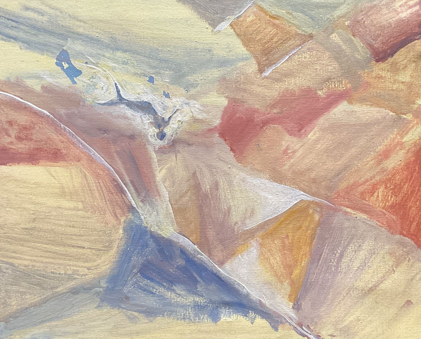 Yellow Orange Abstract Oil Painting 25in (1 of 7)