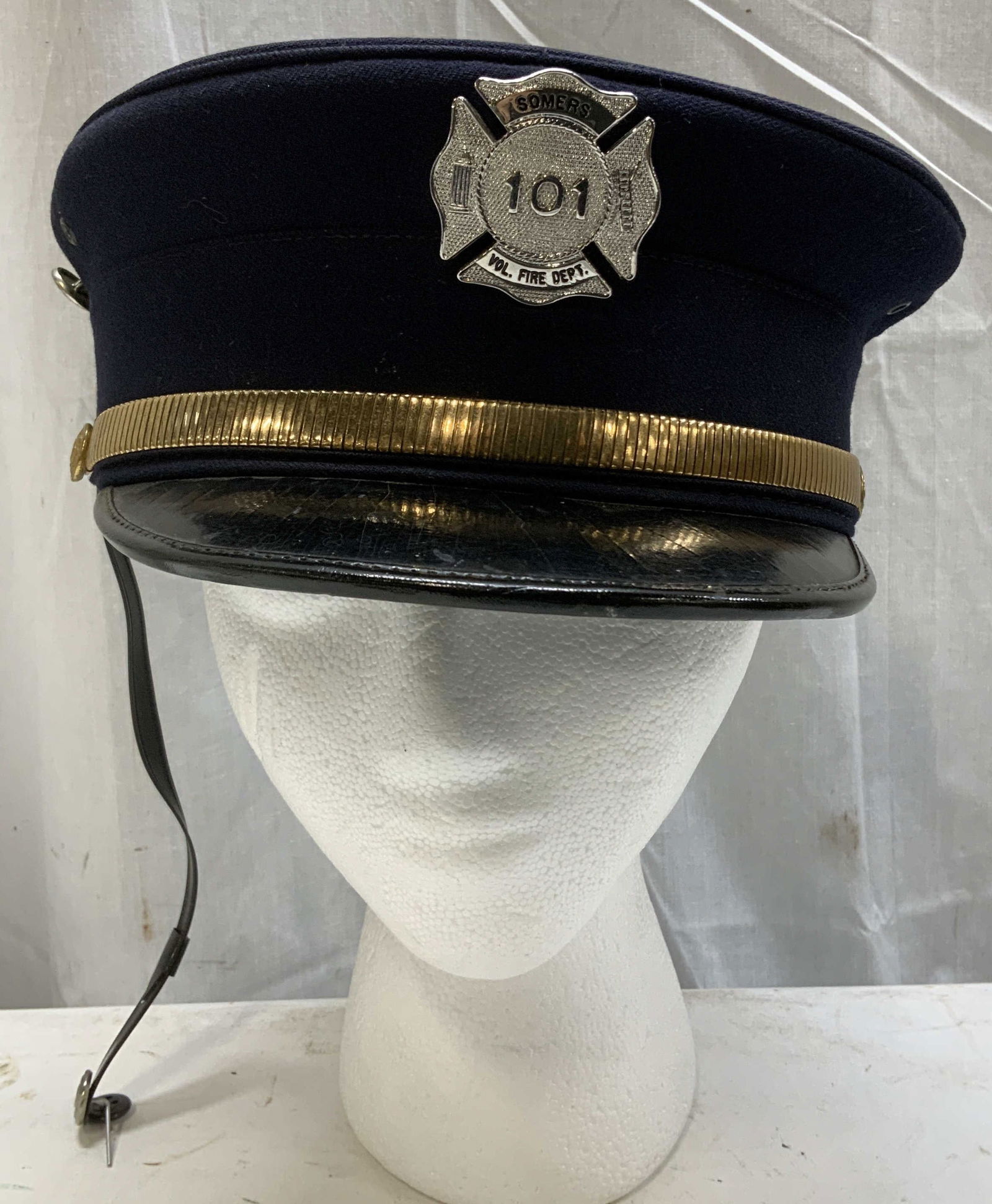 Vntg Somers Fire Department Wool Uniform Hat (1 of 6)