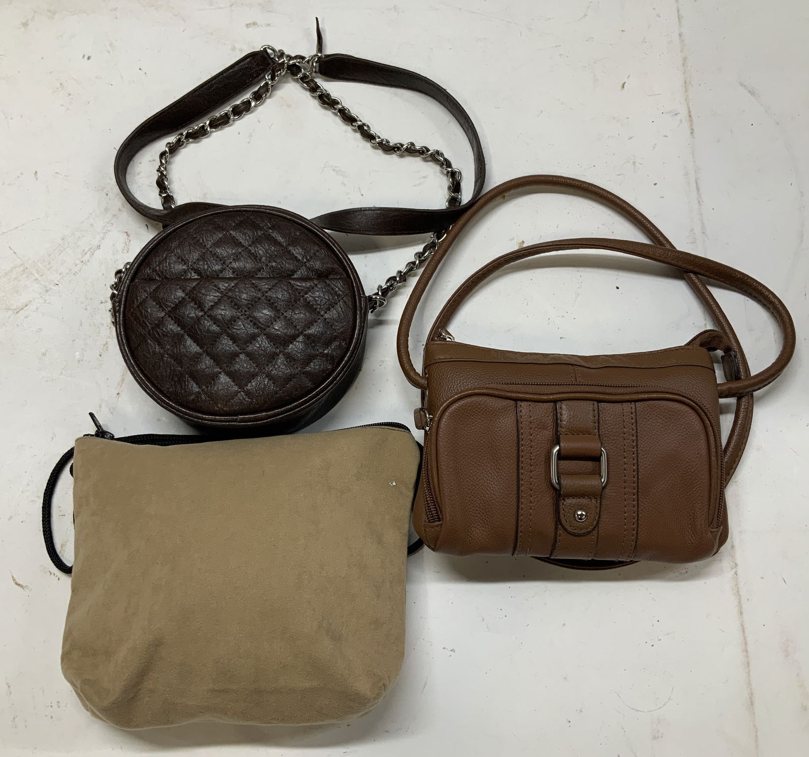 Lot 3 Assorted Brown Leather Shoulder Bags MERONA (1 of 13)