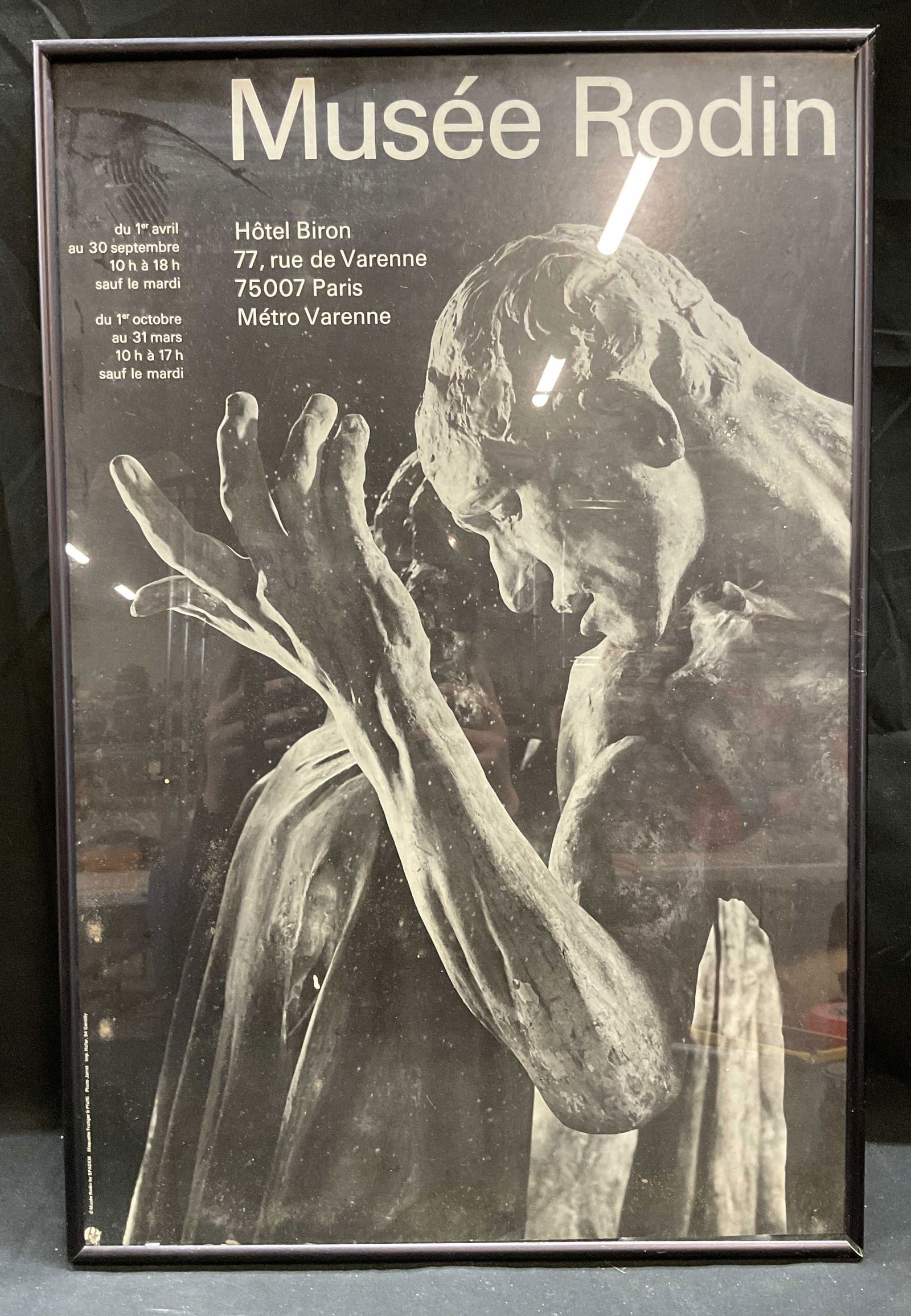 Framed Musee Rodin Museum Poster, The Thinker (1 of 6)