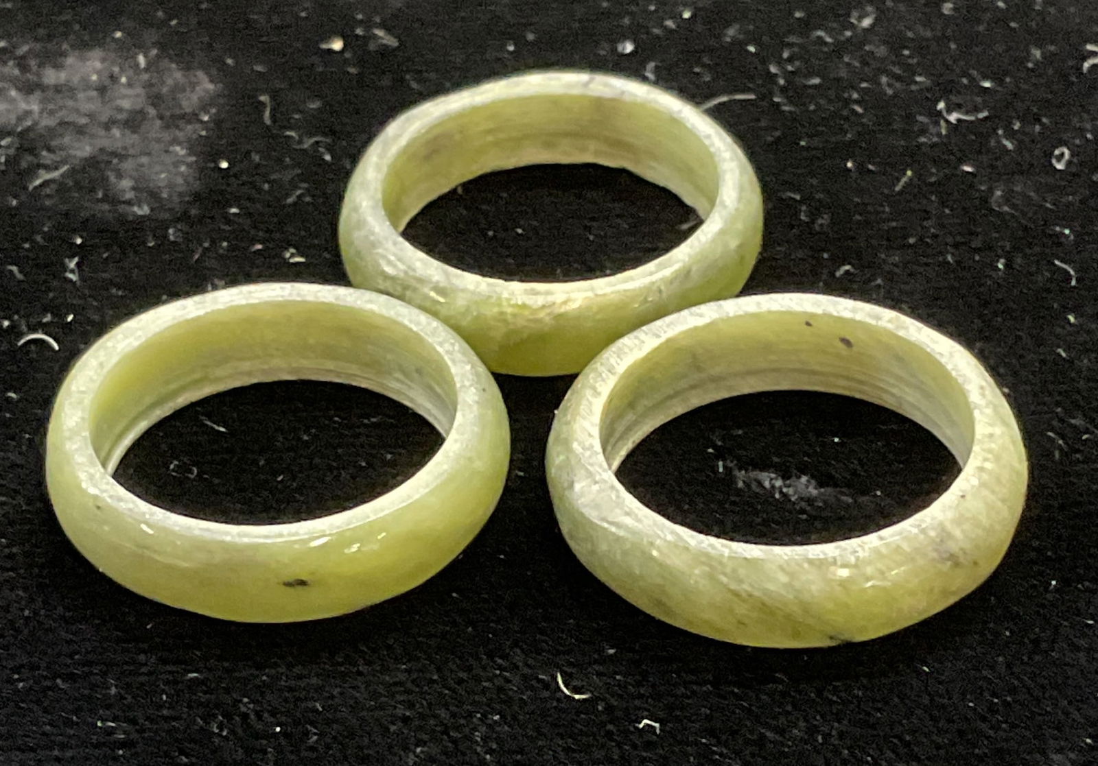 Lot 3 Nephrite Jade Band Rings (1 of 6)