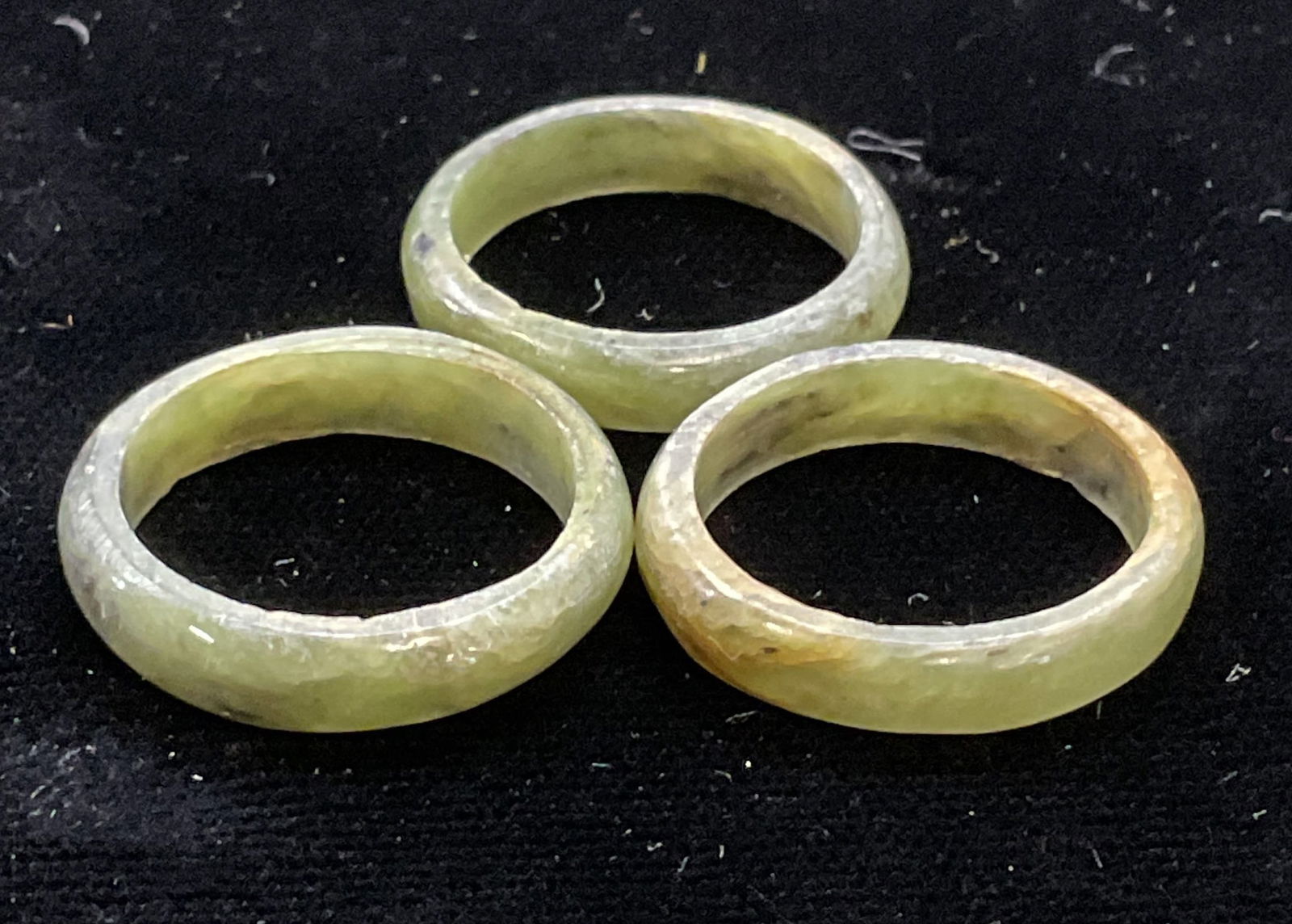 Lot 3 Nephrite Jade Band Rings (1 of 6)