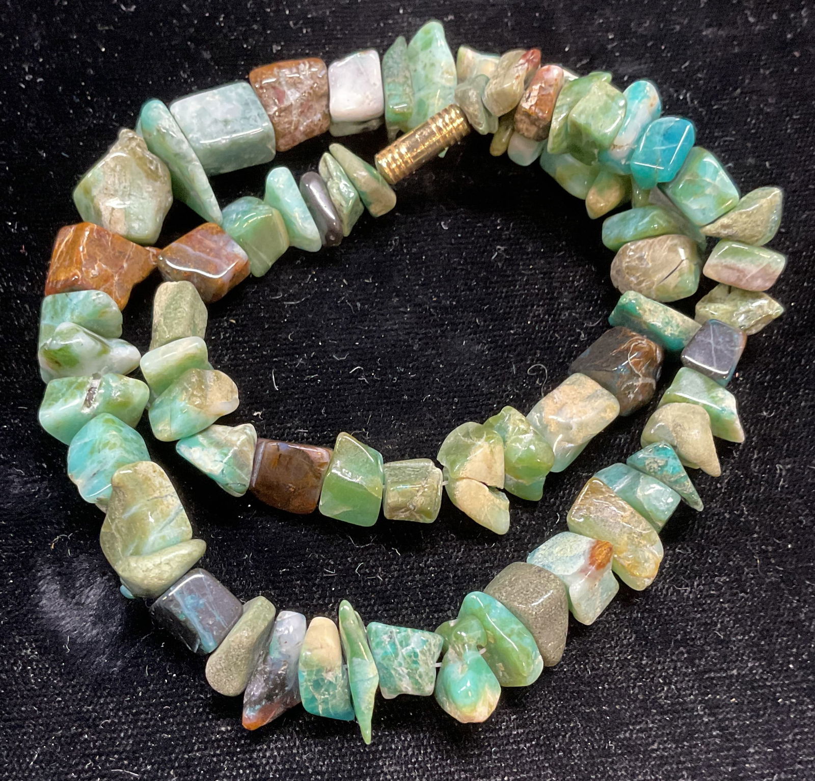 Blue Green Semiprecious Chip Bead Necklace (1 of 6)