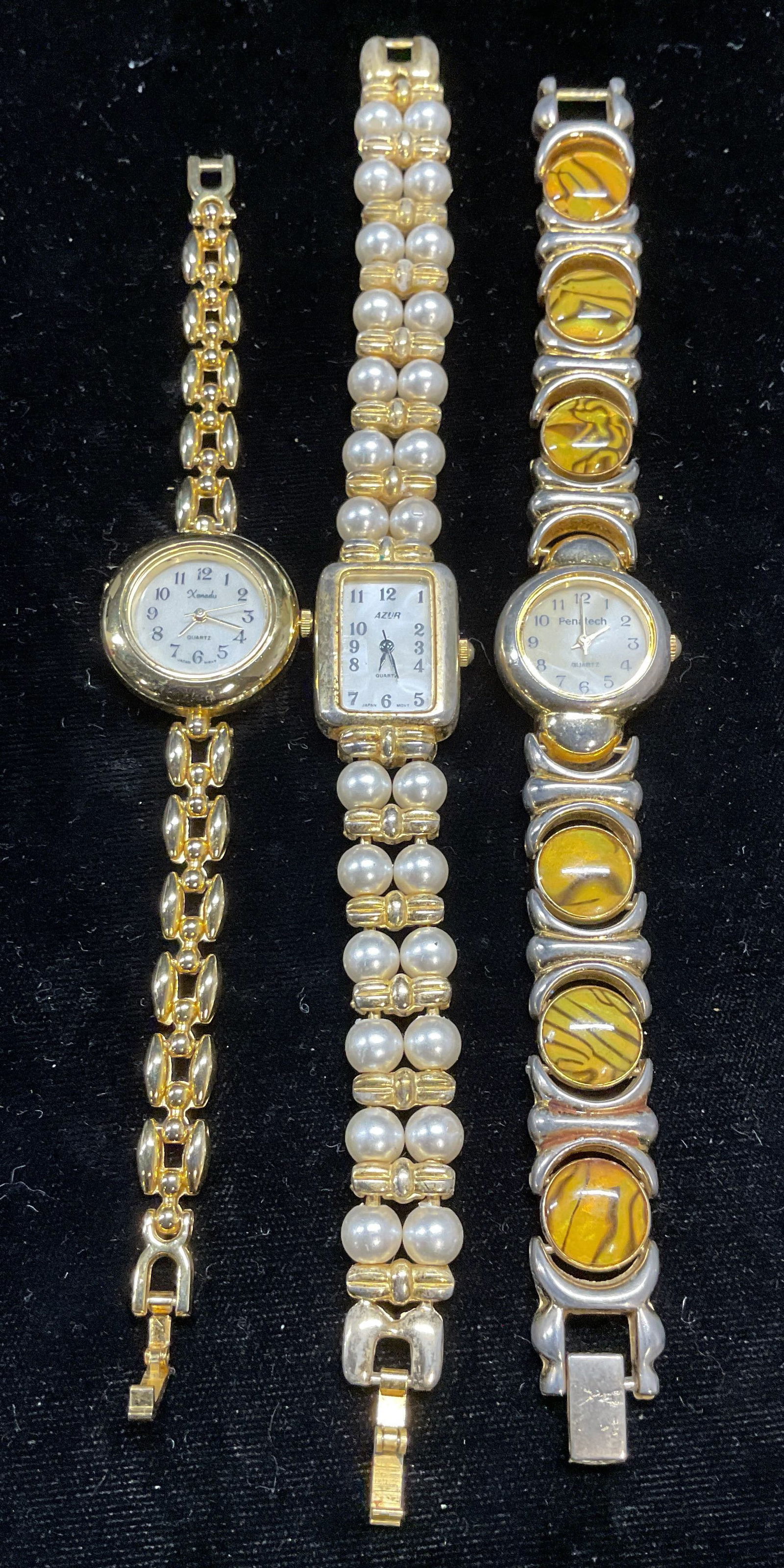 Lot 3 Xanadu, Penatech, Azur Gold Tone Watches (1 of 8)