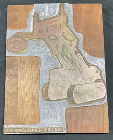 Vtg Allis Chalmers Tractor Metal Printing Plate