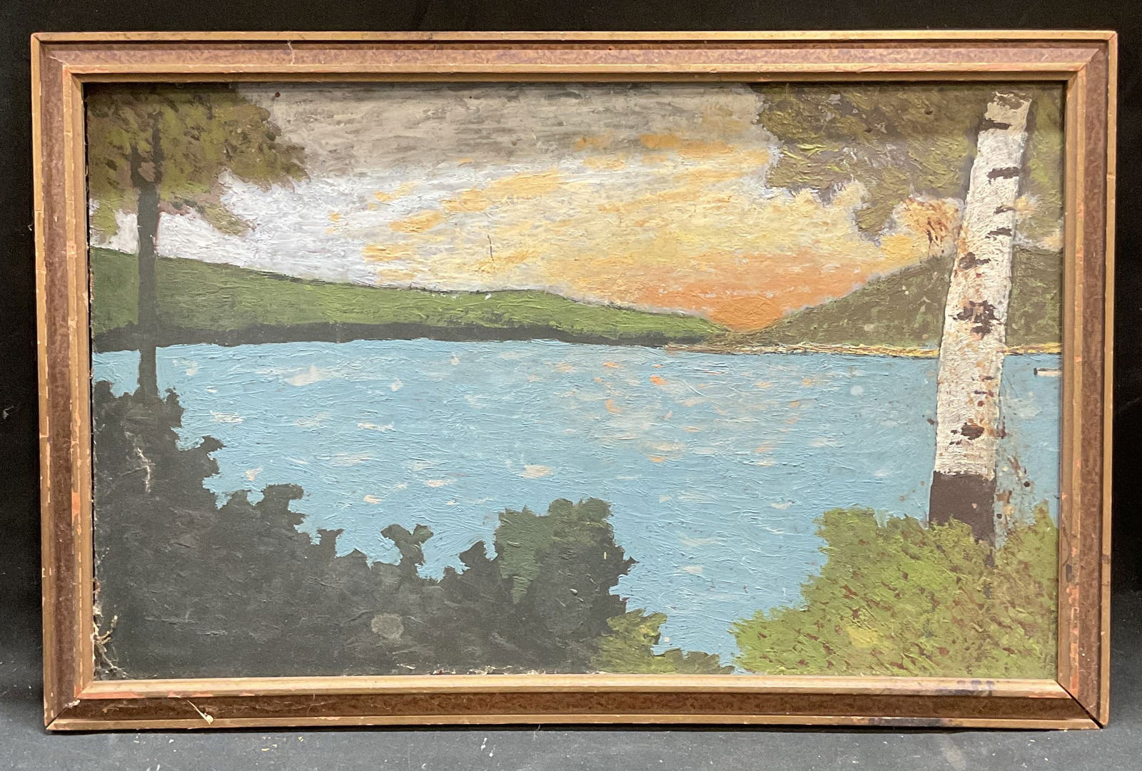 Framed Sunset Landscape Oil Painting (1 of 6)