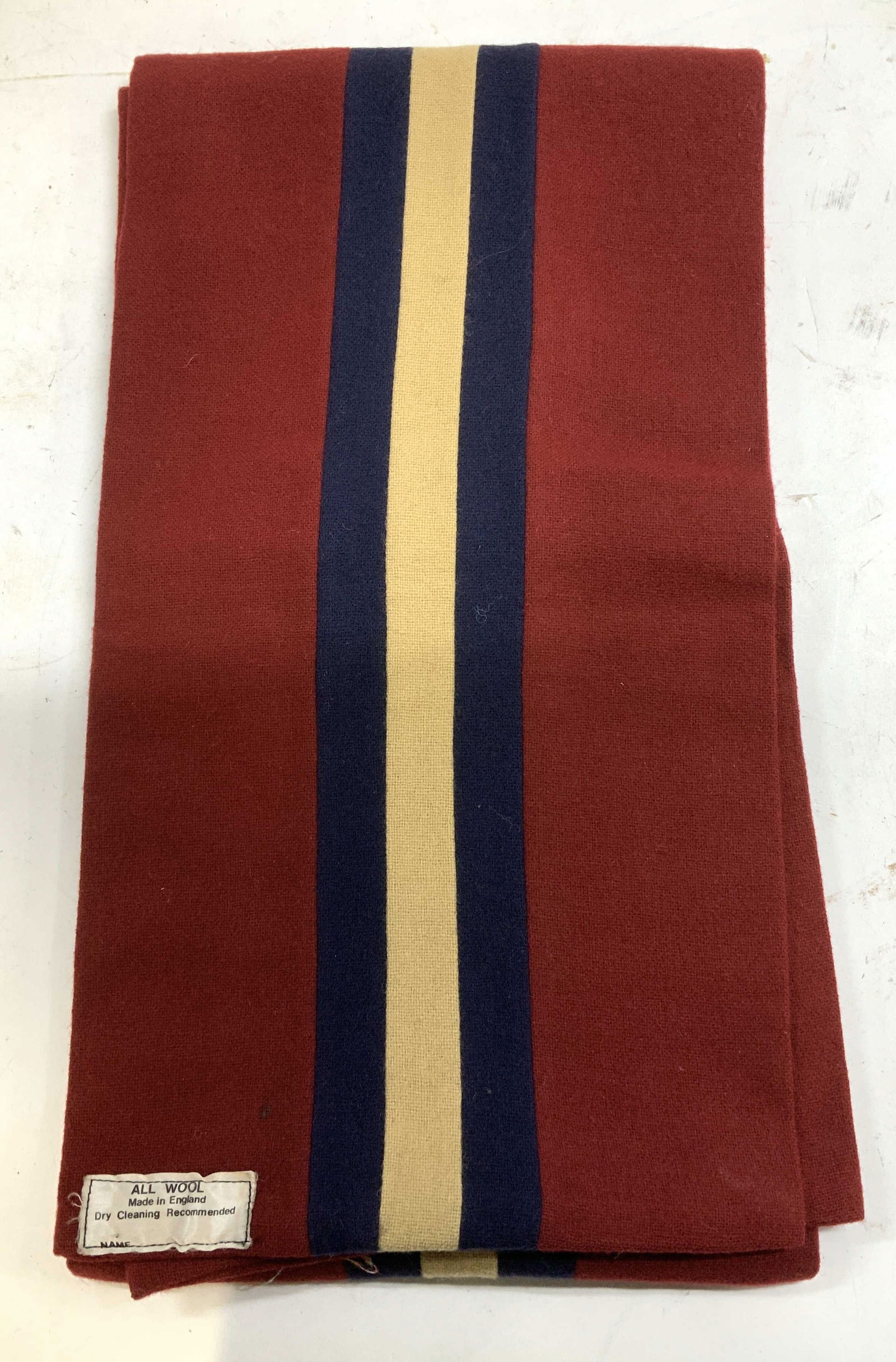 Vntg Maroon Striped Wool Scarf ENGLAND (1 of 6)