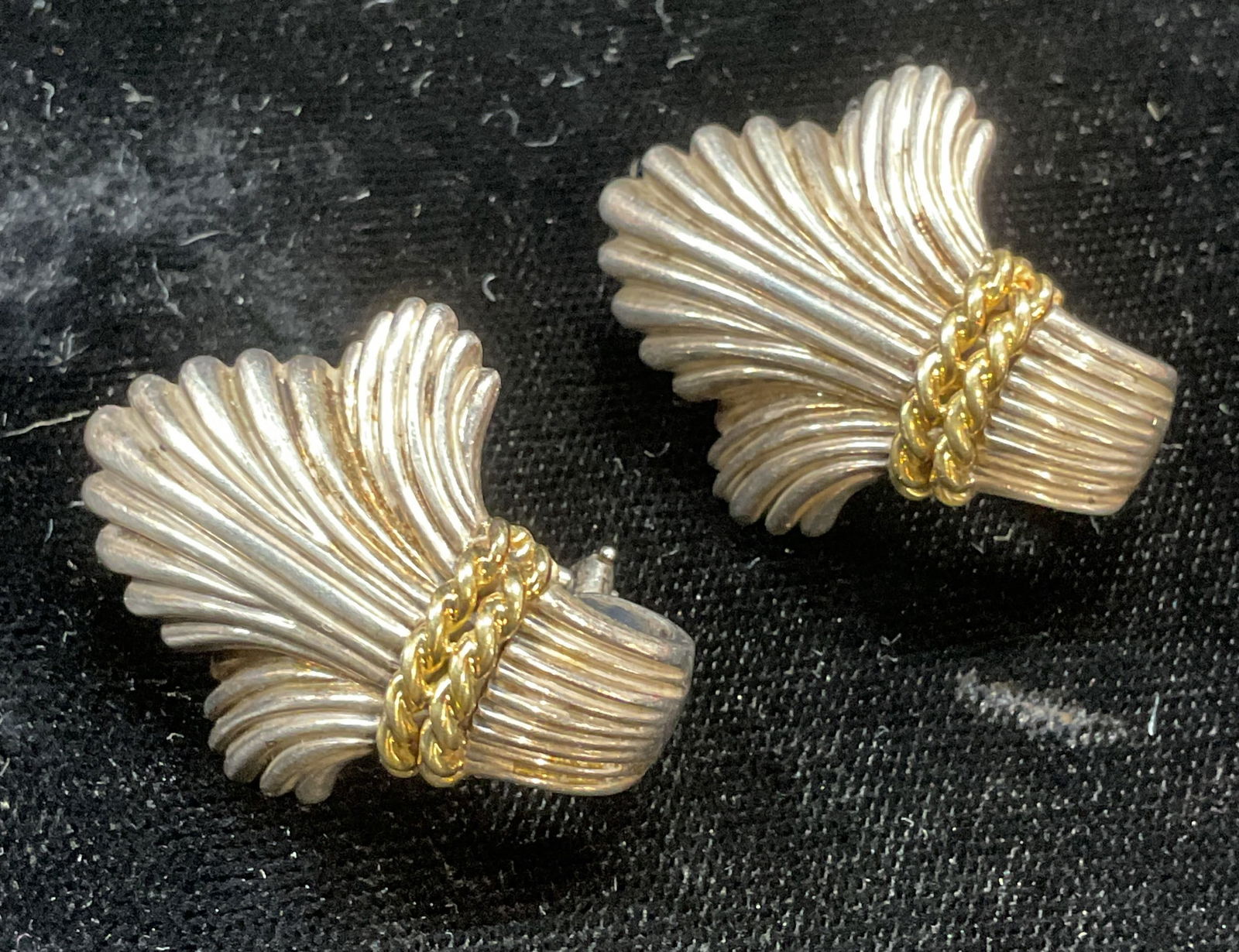 Vintage SBI Sterling Silver 18k Gold Earrings (1 of 6)