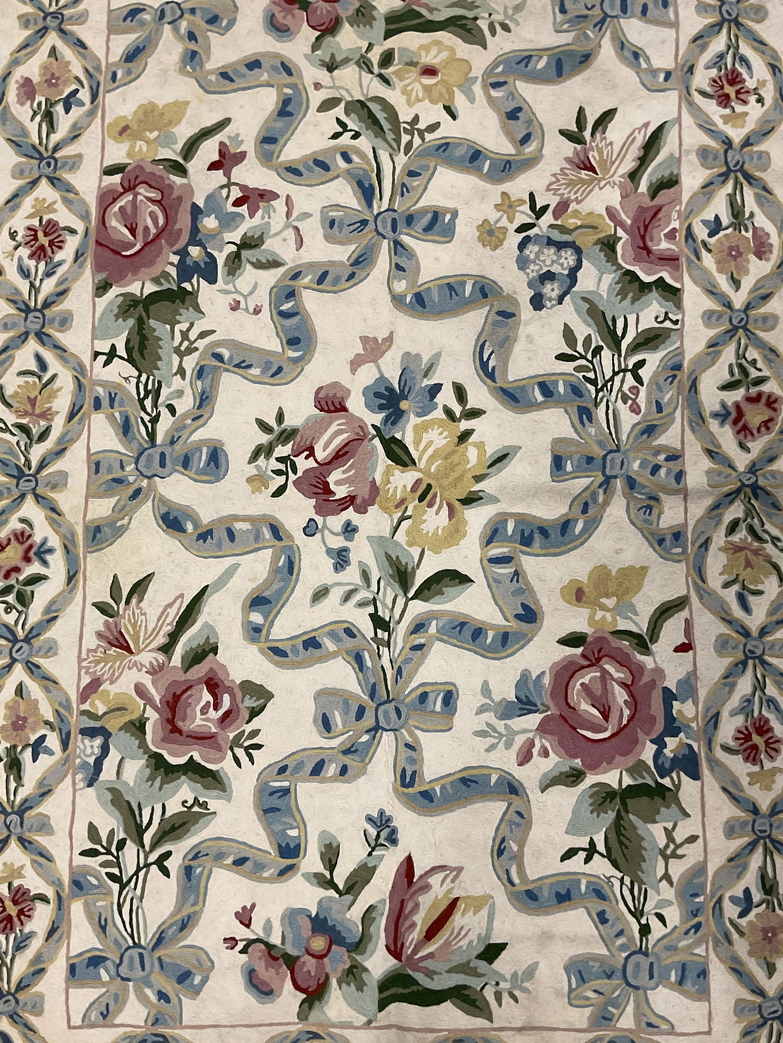 Vintage Embroidered Floral Ribbon Textile 70in (1 of 7)