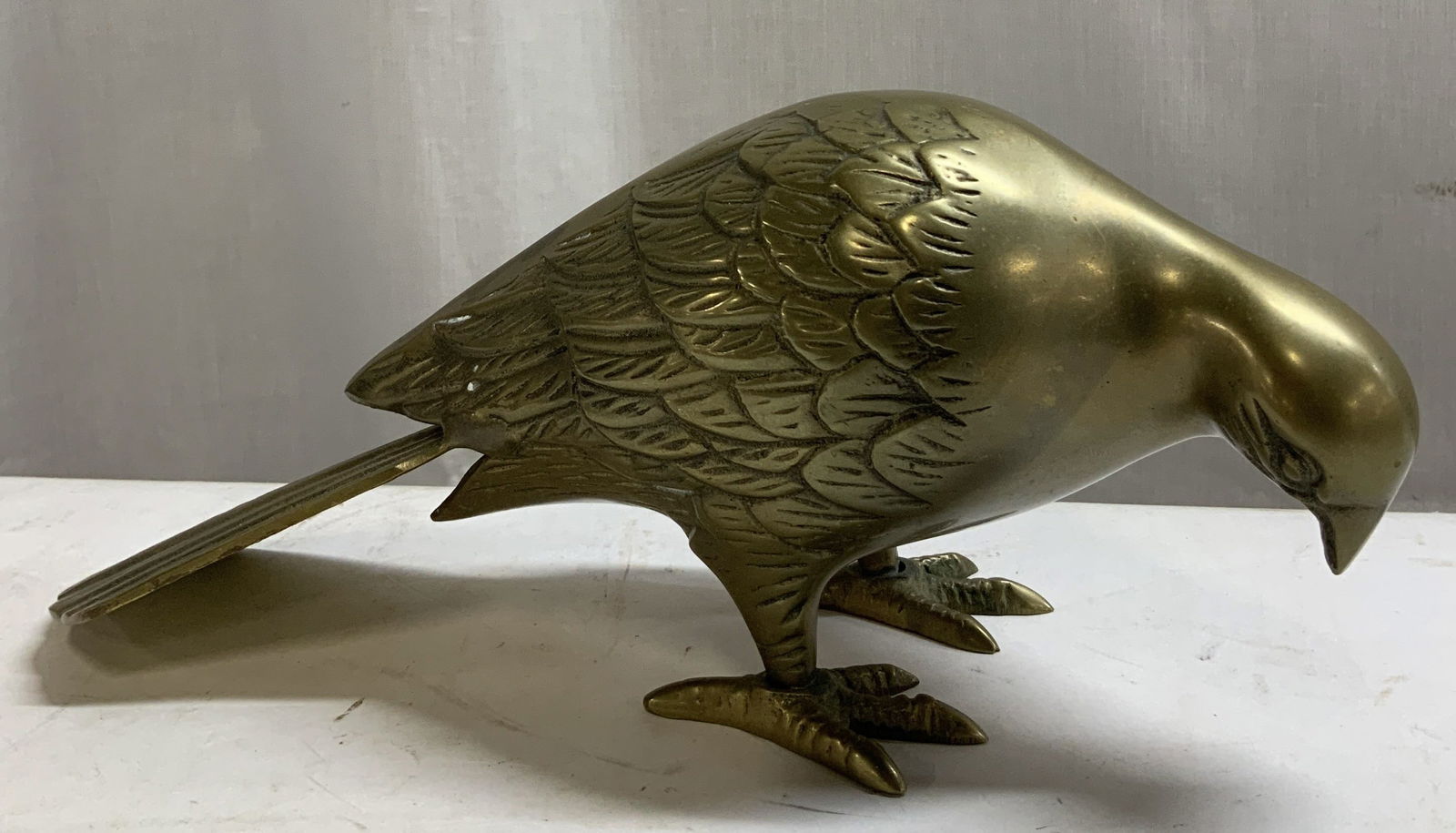 Vintage Solid Brass Pecking Dove Figurine (1 of 6)