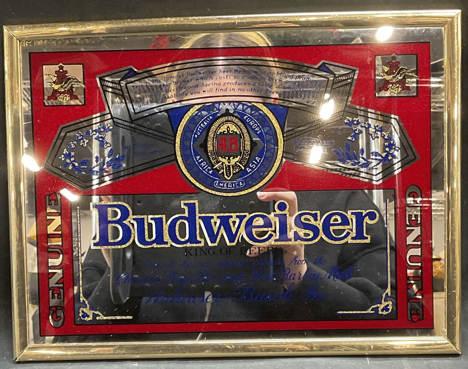 Vintage Budweiser Beer Advertising Mirror (1 of 6)