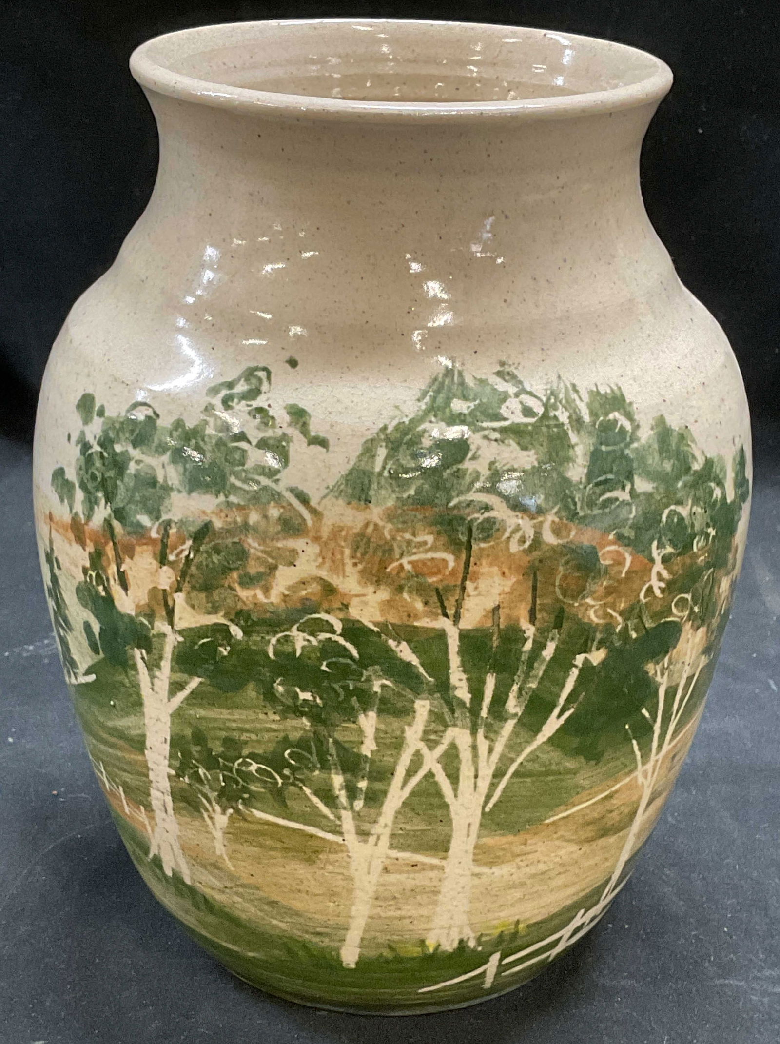 Signed Handmade Hand Painted Pastoral Vase (1 of 6)