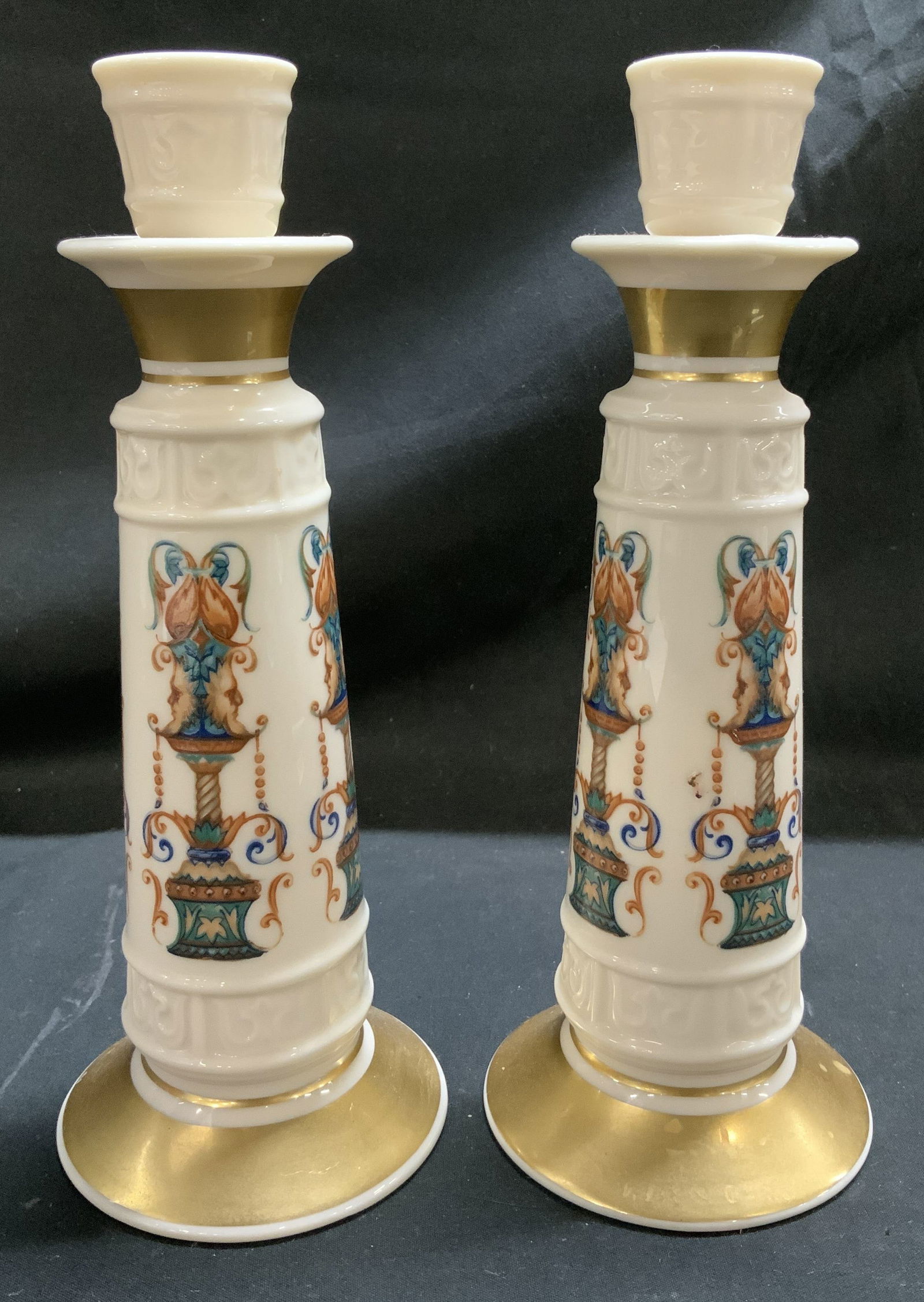 Pair Lenox Lido Porcelain Candlesticks USA (1 of 6)