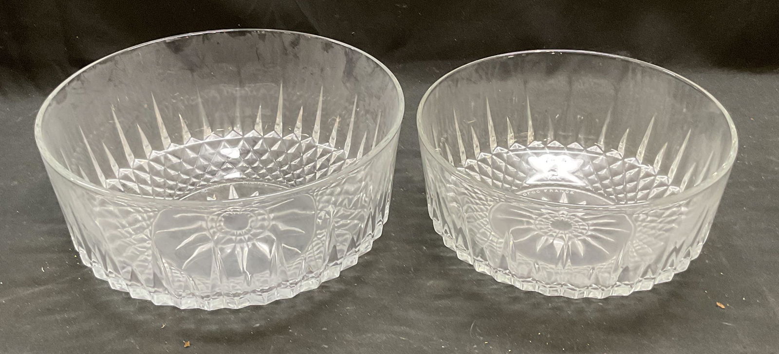 Lot 2 Arcoroc Glass Diamond Pattern Bowls, France (1 of 7)
