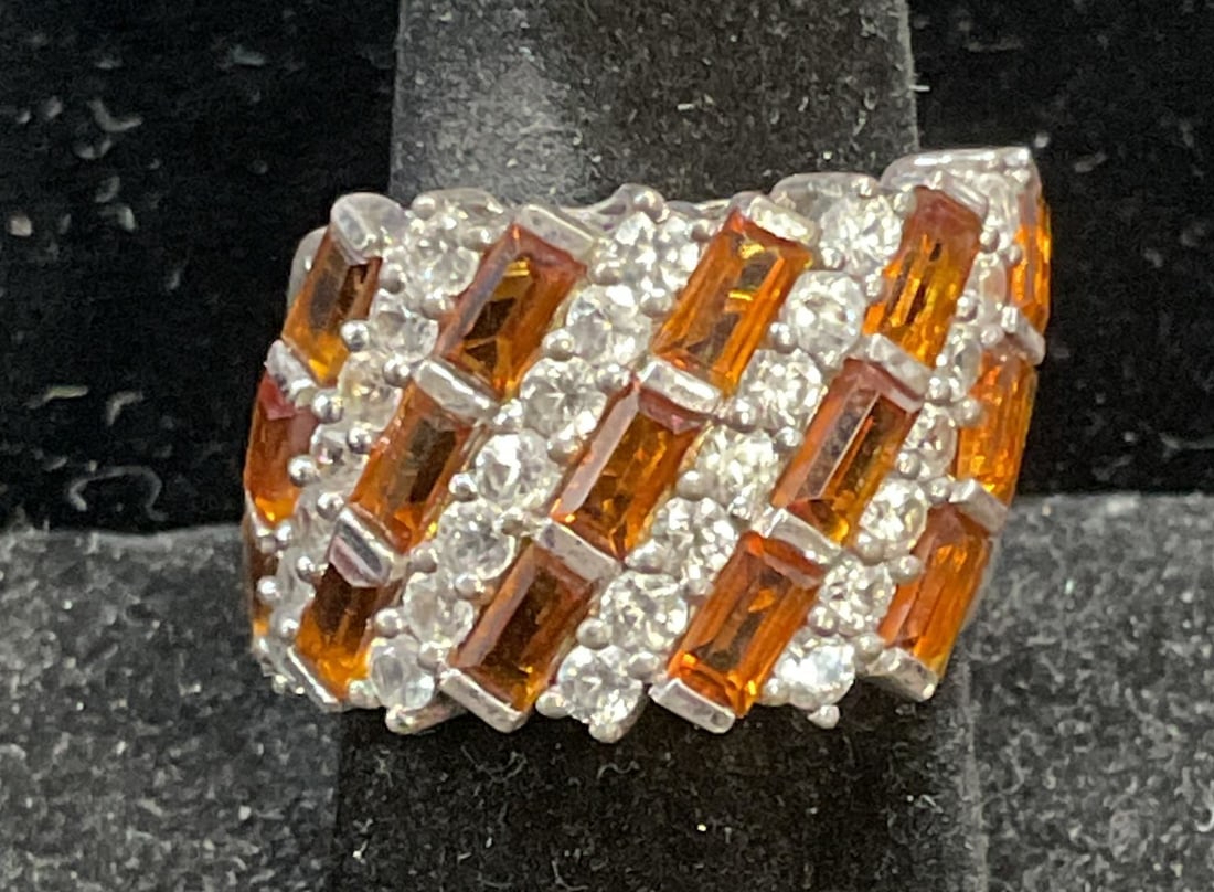 STS Sterling Silver Orange Semiprecious Ring (1 of 6)
