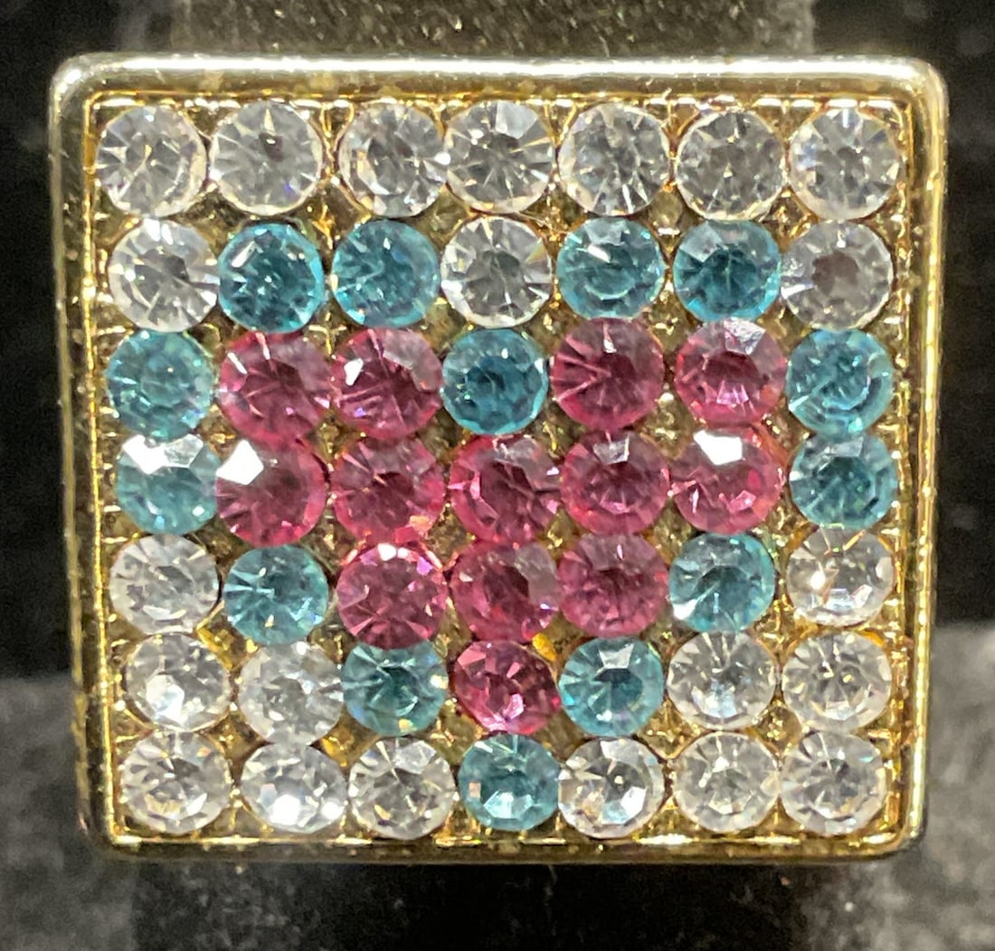 Gold Tone Crystal Heart Ring (1 of 6)