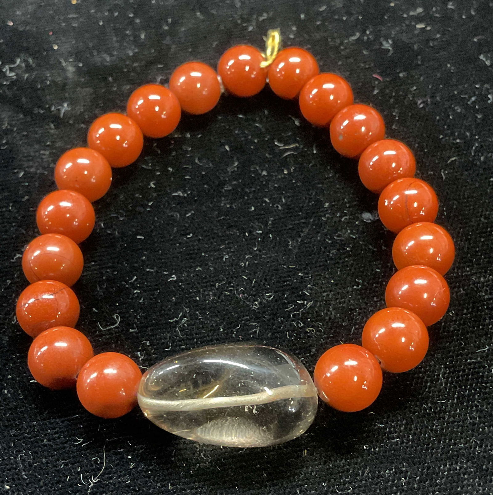 Red Jasper & Quartz Beaded Bracelet (1 of 6)