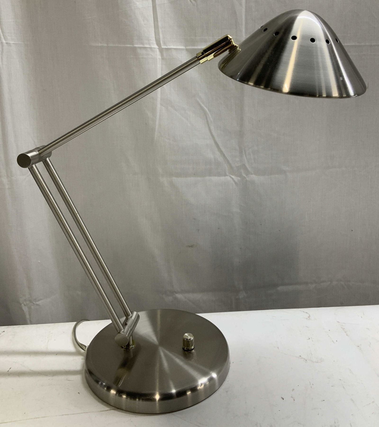 Vntg Tensor LT627 Brushed Steel Halogen Desk Lamp (1 of 7)
