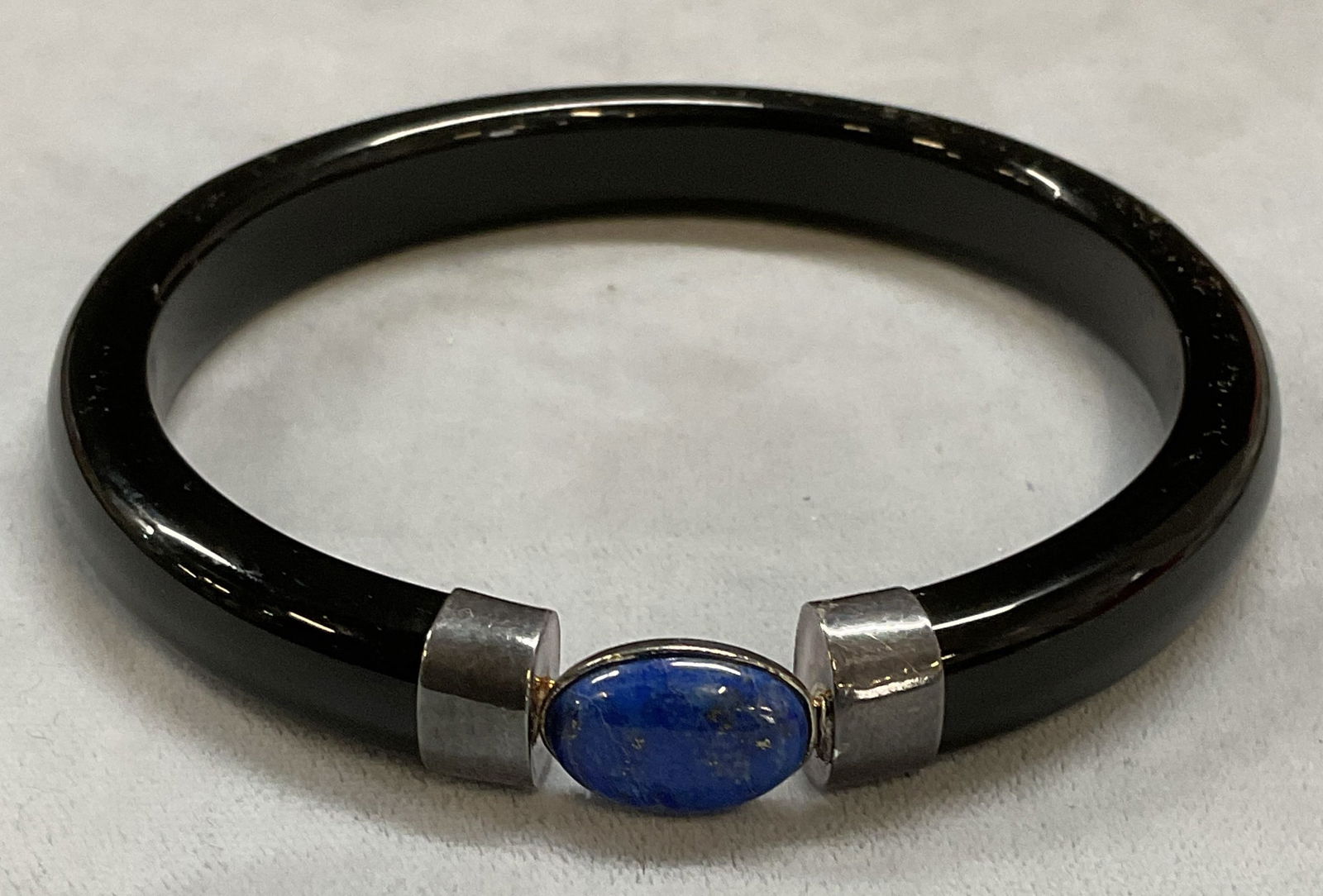 Onyx, Sterling Silver, Lapis Bangle Bracelet (1 of 6)