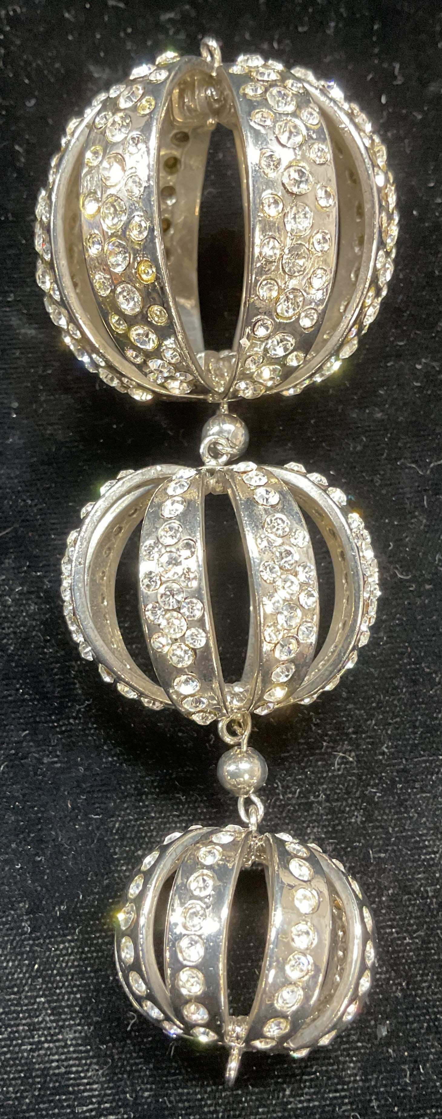 Silver Tone Crystal Pendant, 4.5 In Long (1 of 7)