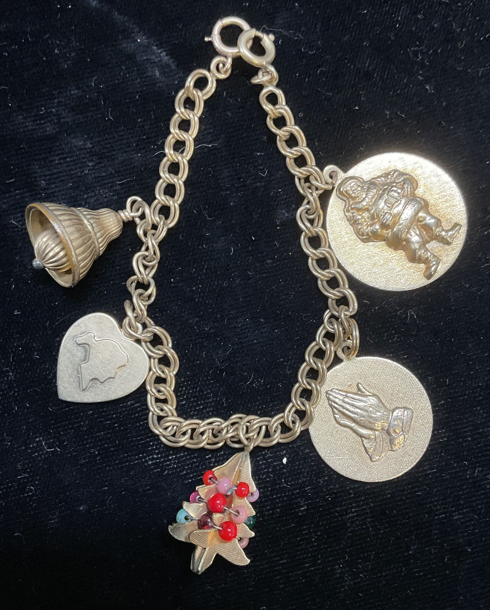 HG 12k Gold Filled Christmas Charm Bracelet (1 of 6)